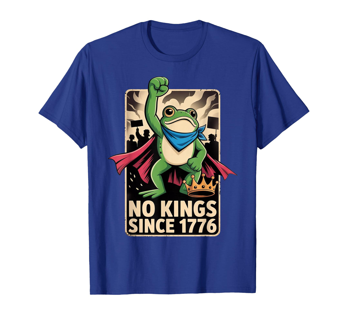 Funny Portland Frog Protest Resist Frog No Kings Since 1776 T-Shirt