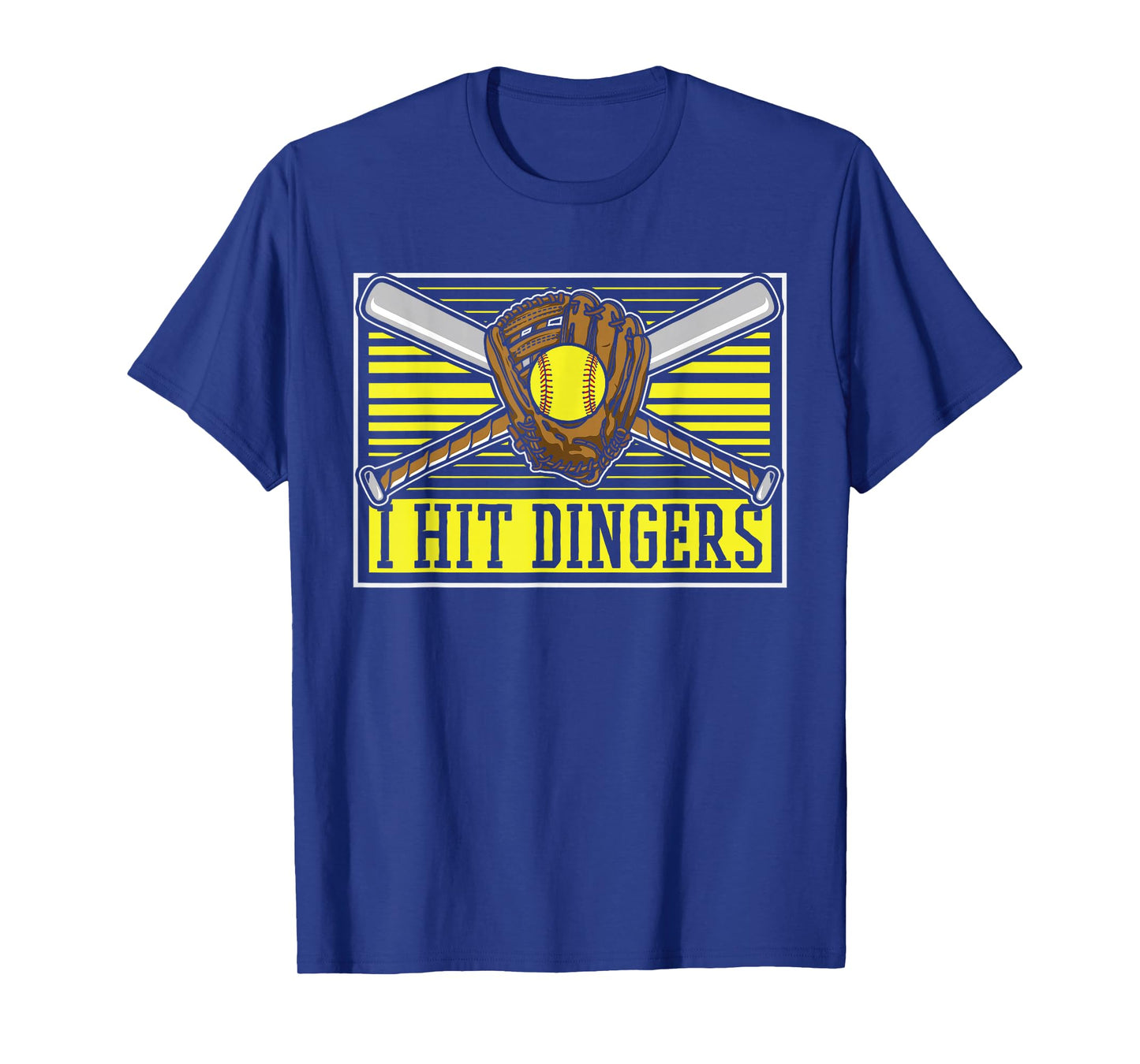 Funny Softball Batter Catcher Pitcher - I Hit Dingers T-Shirt