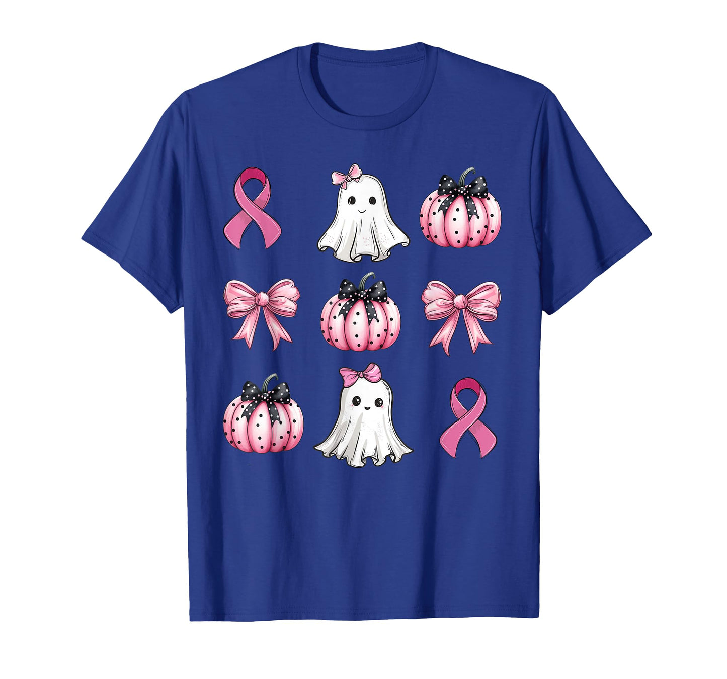 Breast Cancer Awareness Coquette Pink Pumpkin Ribbon Women's T-Shirt