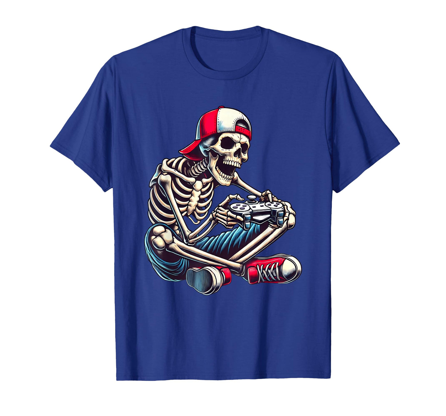 Halloween Skeleton Gamer Video Gaming Boys Girls Men Women T-Shirt