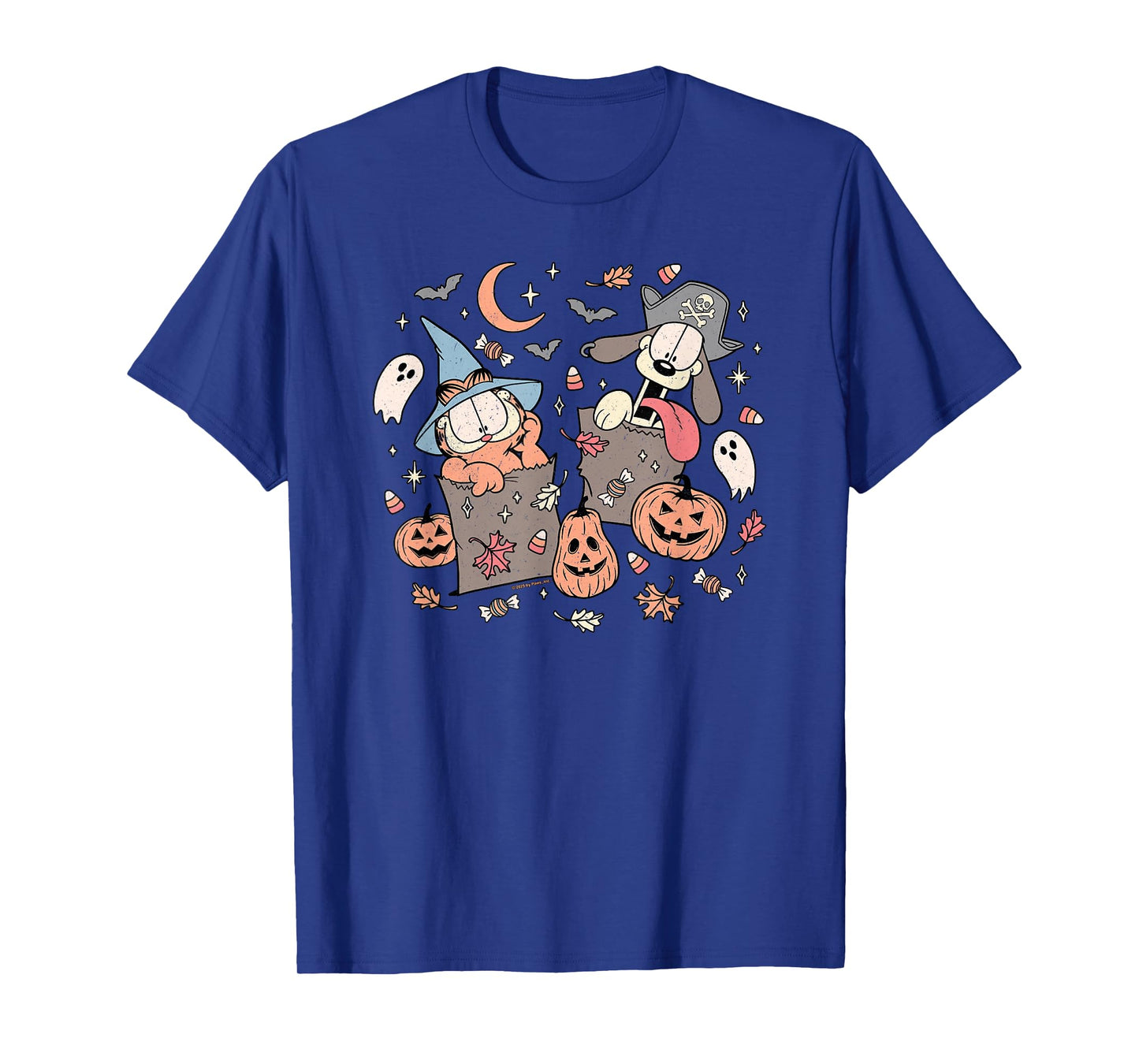 Garfield Halloween Garfield & Odie Trick Or Treating Retro T-Shirt