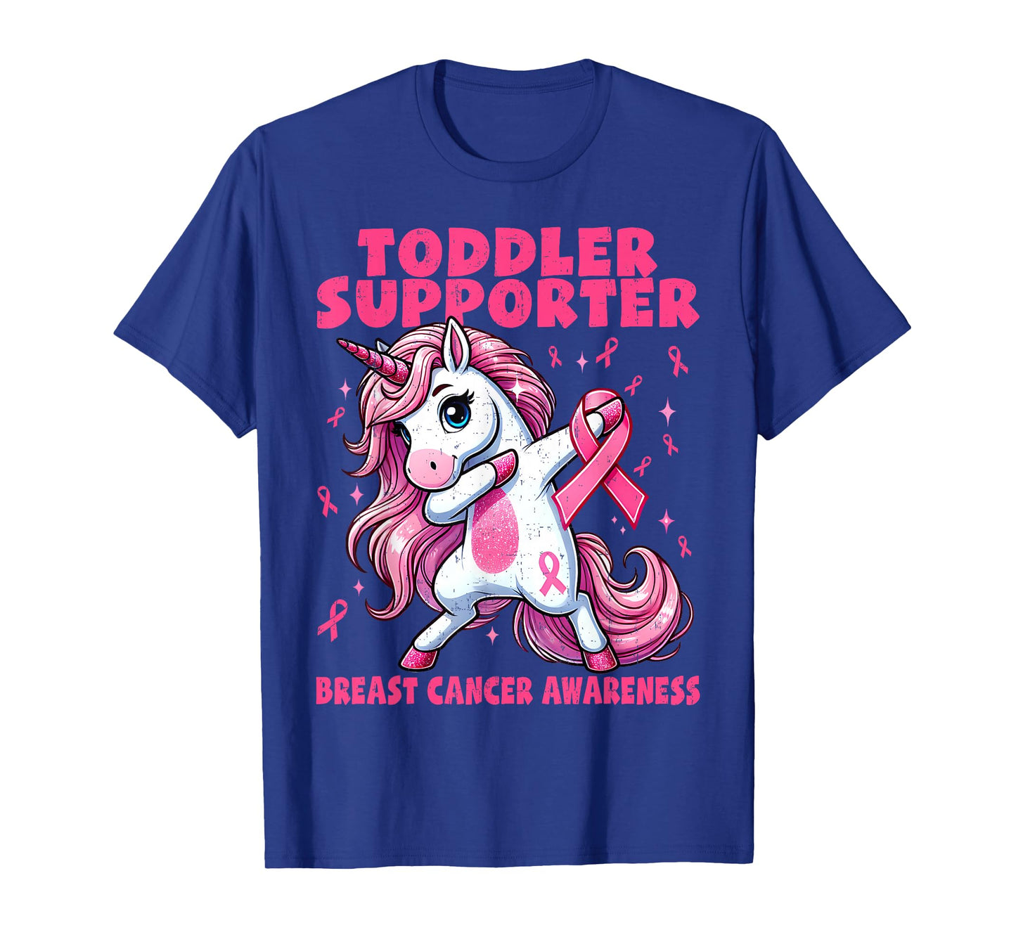 Kid Toddler Supporter Unicorn Breast Cancer Awareness Girls T-Shirt