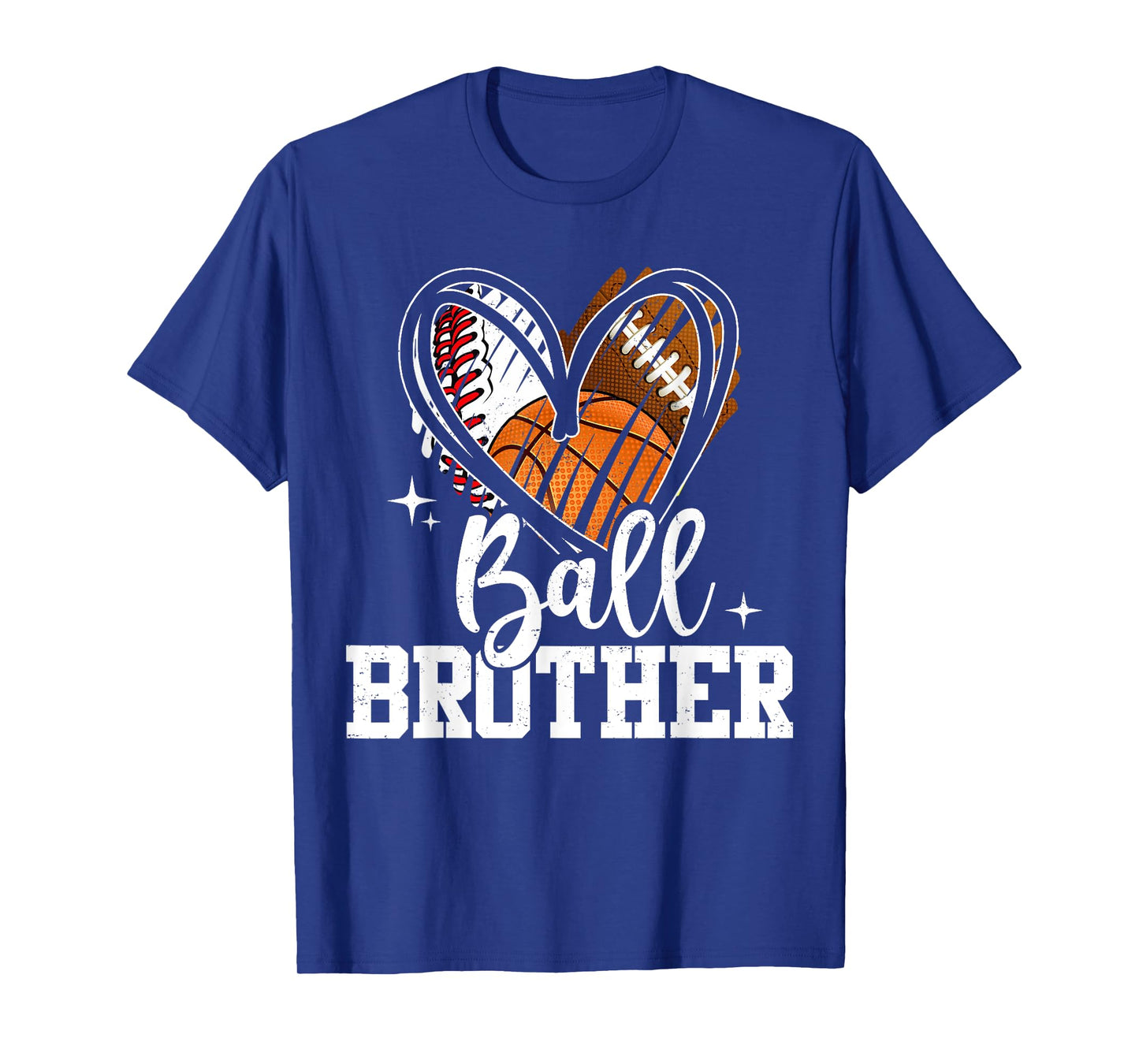 Ball Brother Baseball Football Basketball Heart T-Shirt