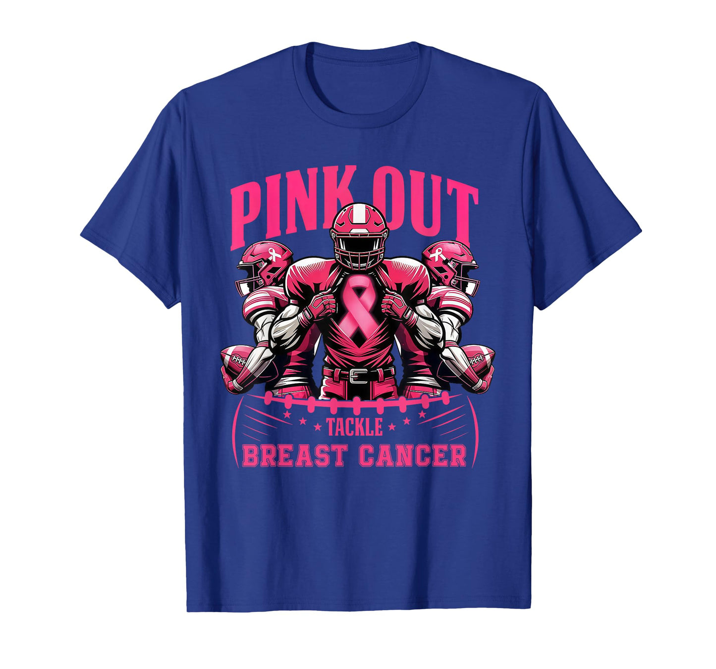 Pink Out Tackle Breast Cancer Awareness Football Boys Kids T-Shirt