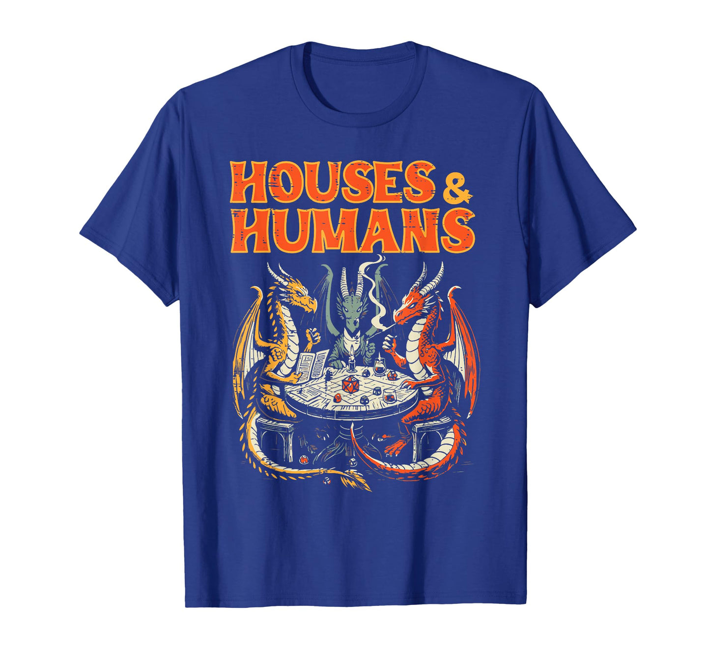 Gaming Houses Humans Funny Rpg Parody Gamer Men Boys Kids T-Shirt