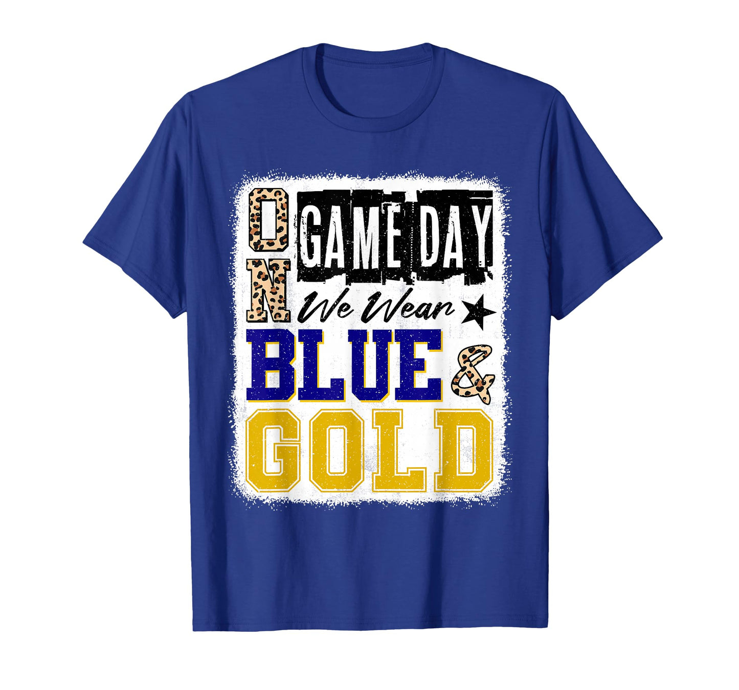 On Gameday Football We Wear Blue And Gold School Spirit T-Shirt