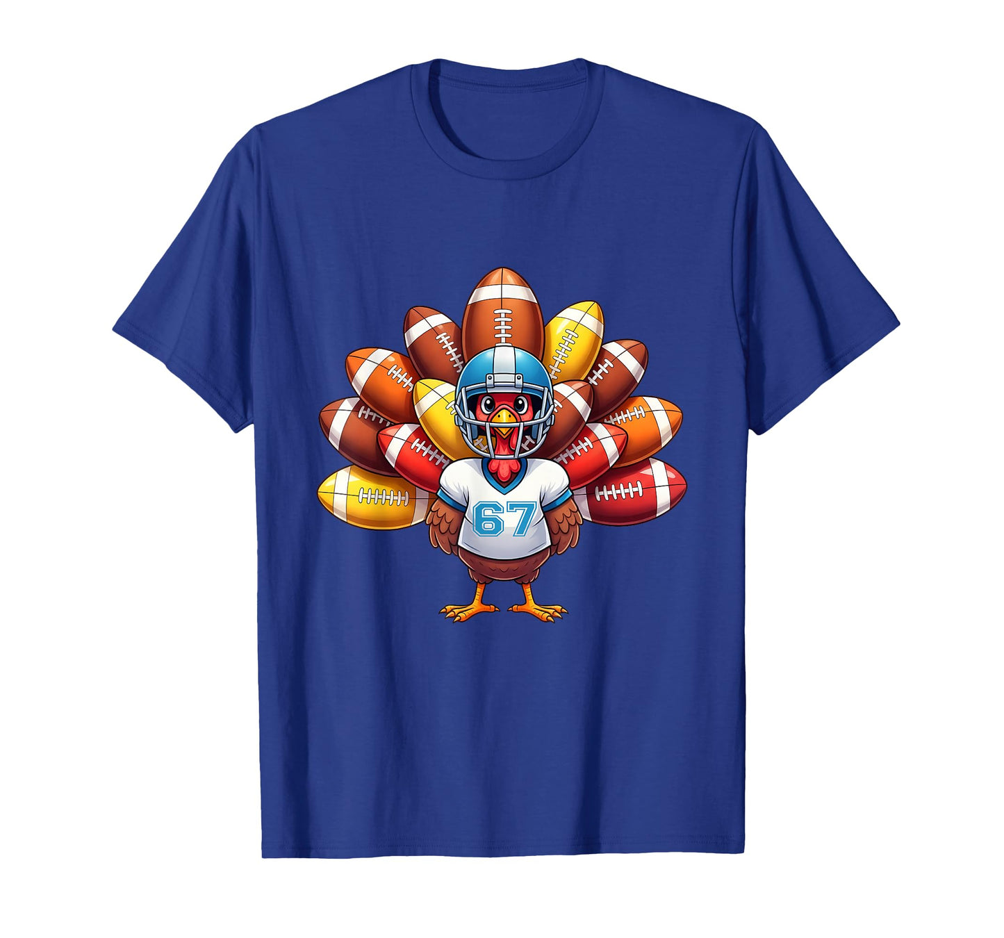 Six Seven 6 7 Meme Thanksgiving Football Turkey Six Seven T-Shirt