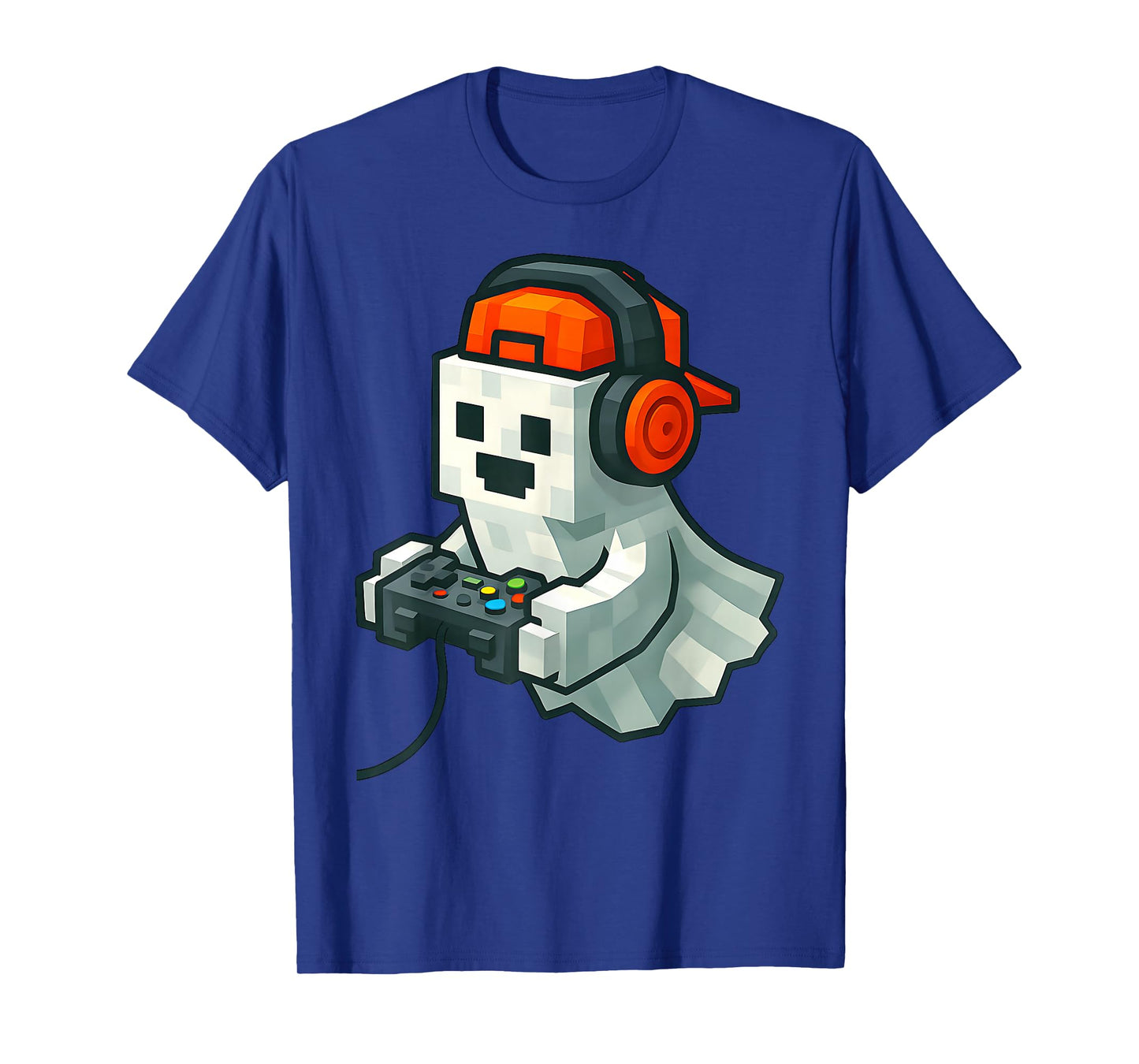 Halloween Ghost Gamer Funny Pixel Video Gaming Boys Men Kids T-Shirt