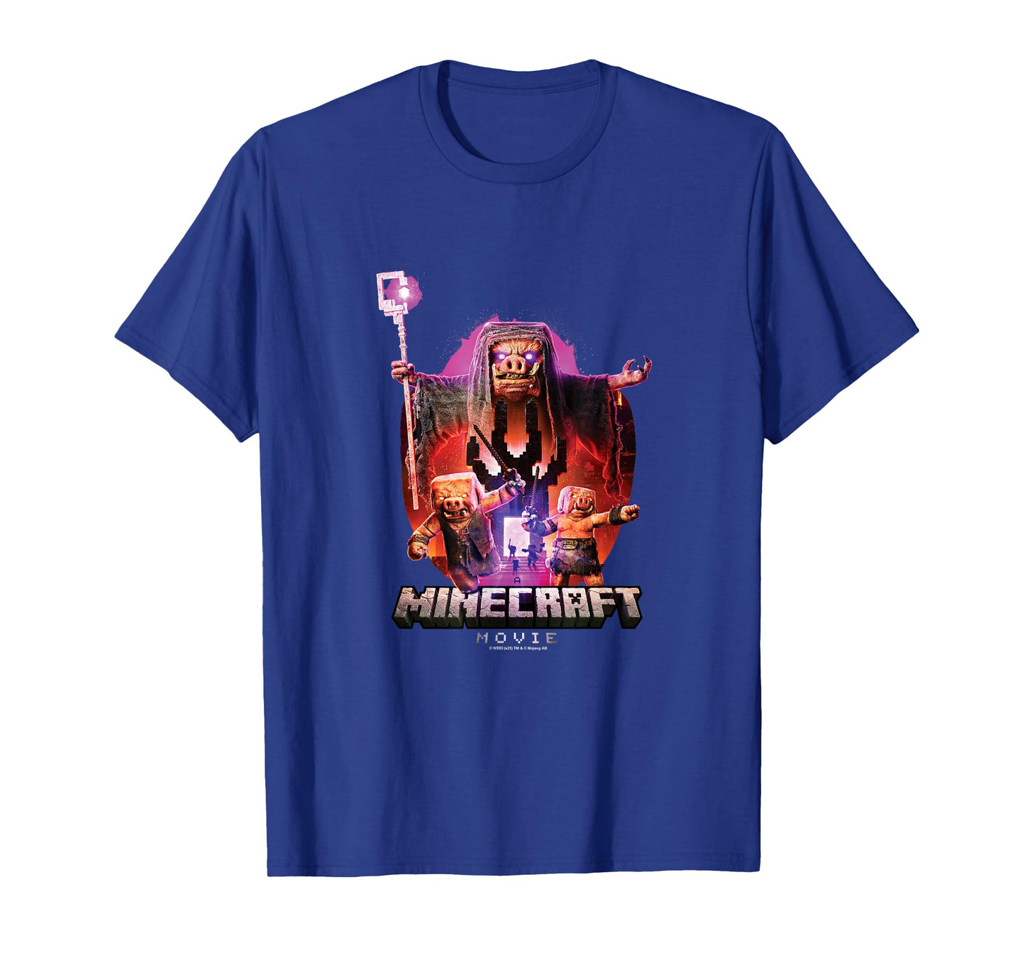 A Minecraft Movie Piglins Coming Out From A Nether Portal T-Shirt