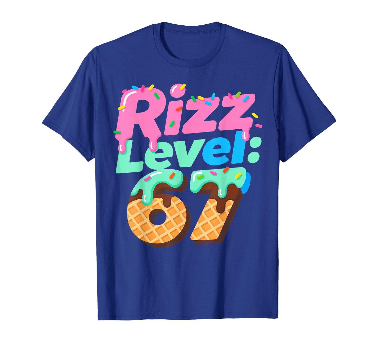 Rizz Level 67 Meme Shirt Ice Cream Drip Meme Six Seven 6 7 T-Shirt