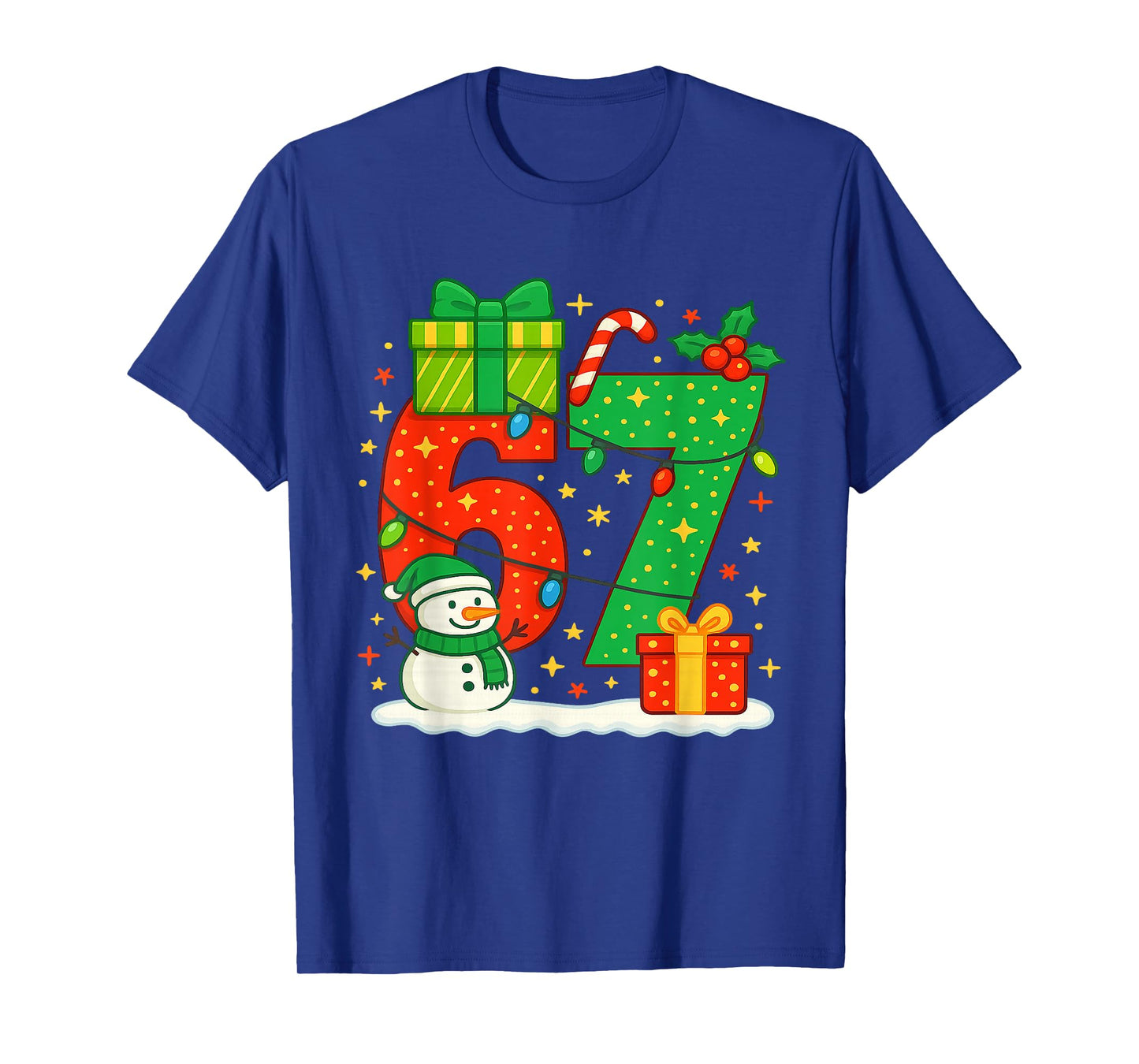 Number 67 Meme Matching Christmas Couple 67 Six Seven 6-7 T-Shirt