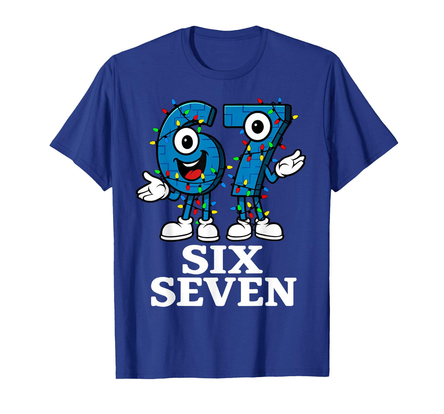 67 Six Seven 6-7 Christmas Lights - Funny Brainrot Kids Meme T-Shirt