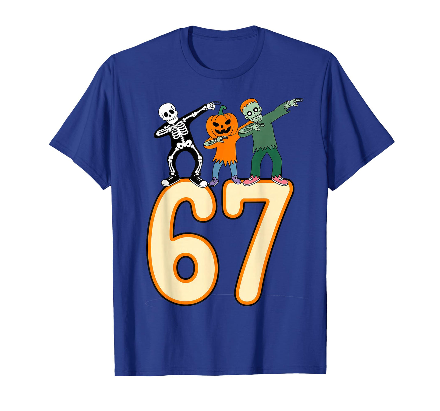 67 Halloween Meme 6 7 Numbers Six Seven Skeleton T-Shirt