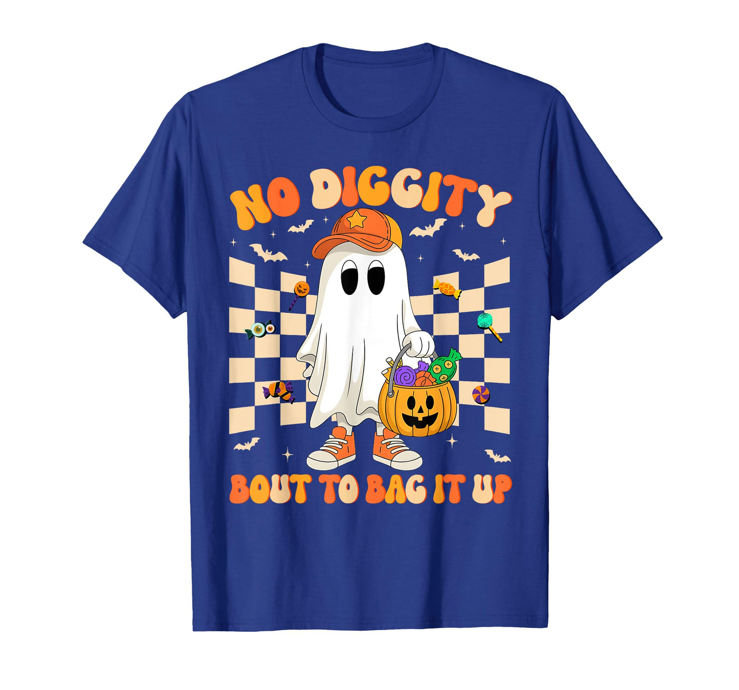No Diggity Bout To Bag It Up Halloween Ghost Boy Girl Kids T-Shirt