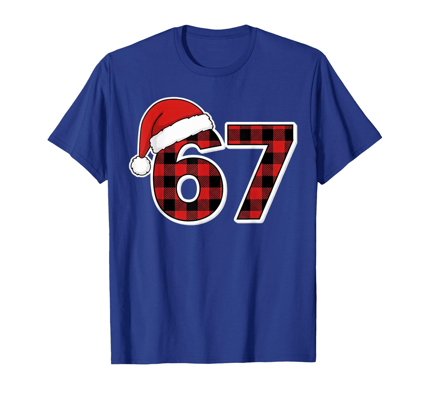 67 Meme Funny Christmas Red Plaid Xmas Pajamas Slang Kids T-Shirt