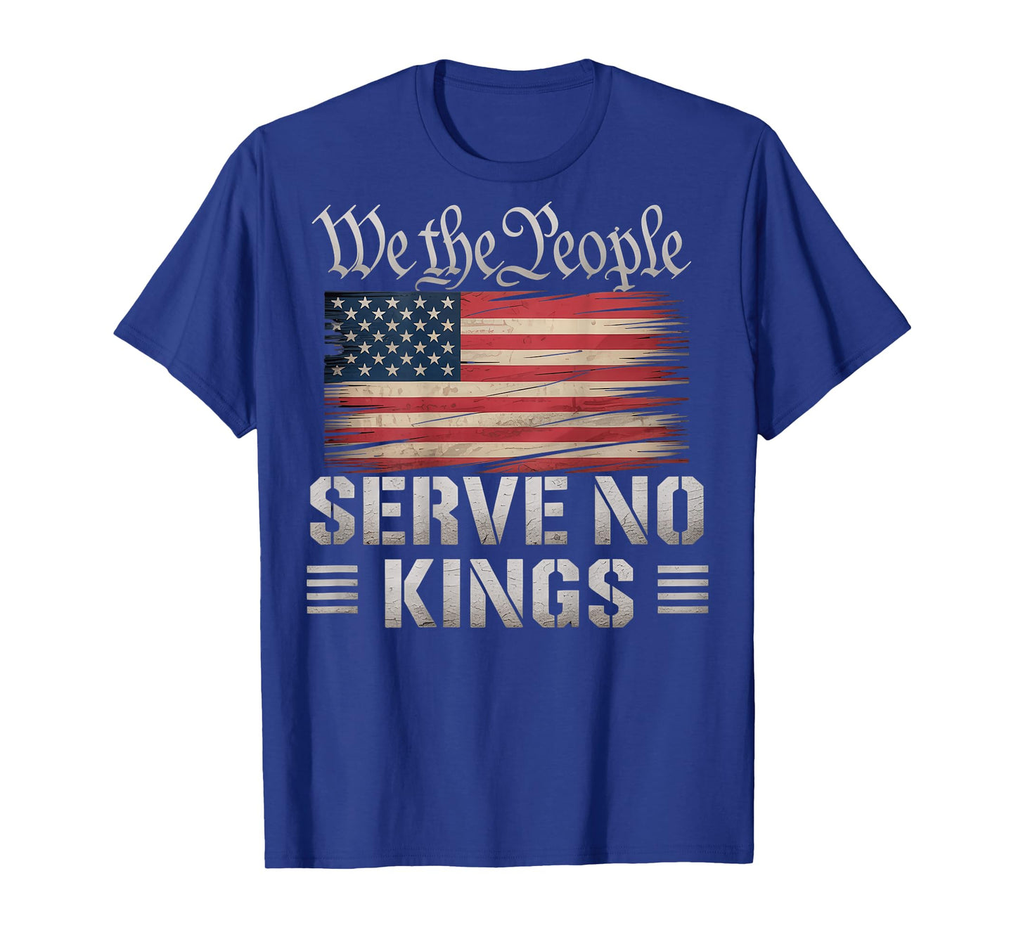 No Kings Day Vintage Patriotic No Kings 2025 (On Back) T-Shirt