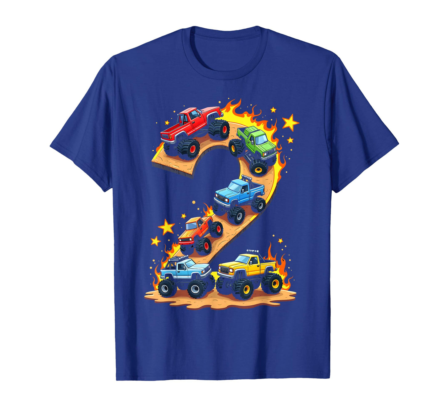 2 Year Old Monster Truck Boy Toddler 2nd Birthday Party T-Shirt
