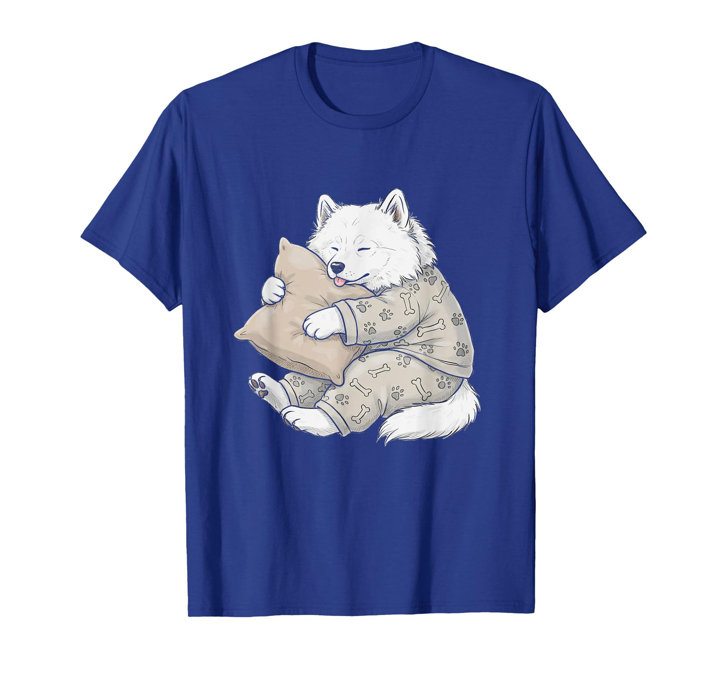 Funny Sleepy Samoyed Pajama Men Women Kids T-Shirt