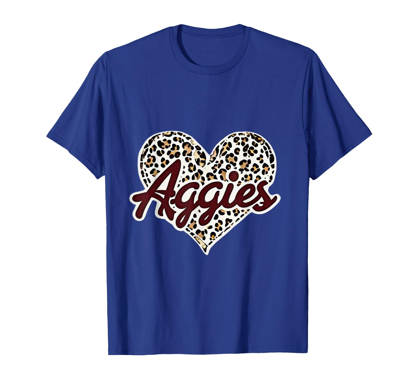 Aggies Love Leopard Heart Fashion Tee for Students T-Shirt