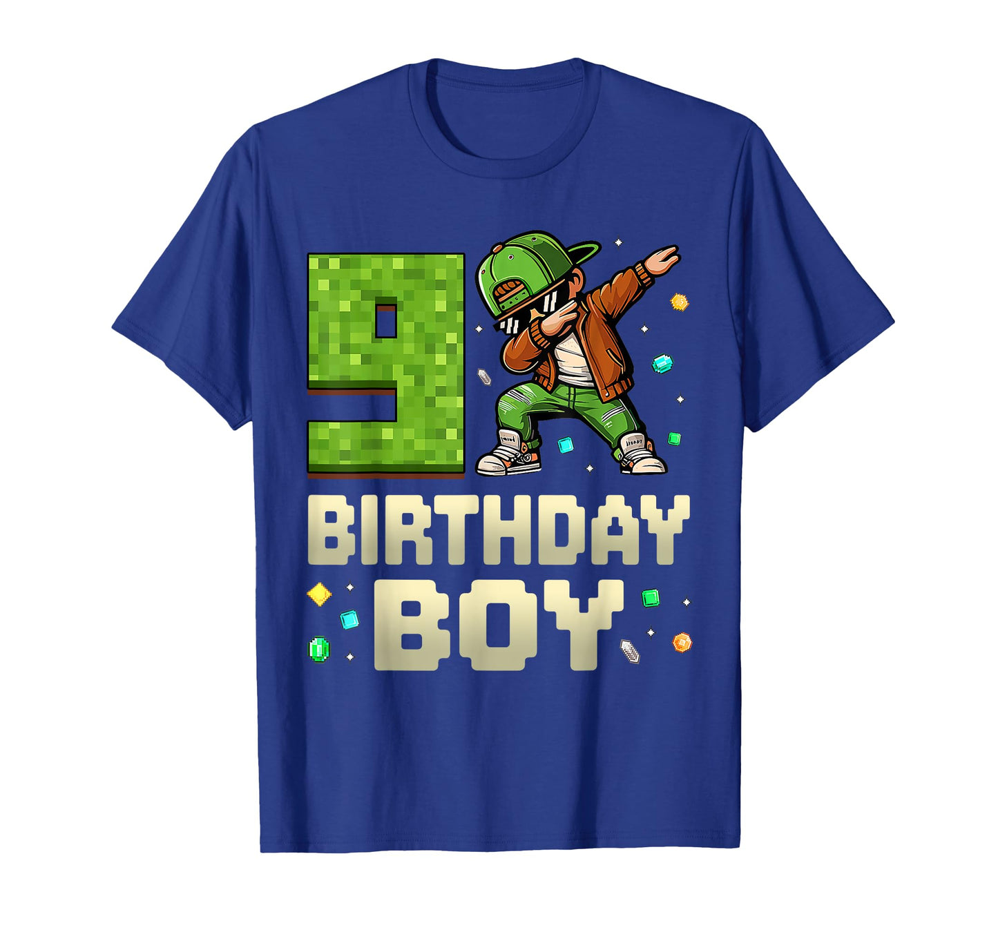 9 Years Birthday Boy 9th Dabbing Boy Game Video Pixel T-Shirt