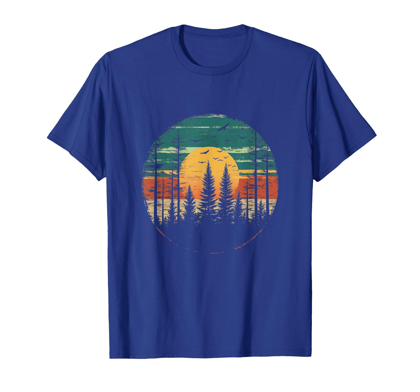 Retro Forest Trees Outdoors Nature Women Men Vintage Graphic T-Shirt