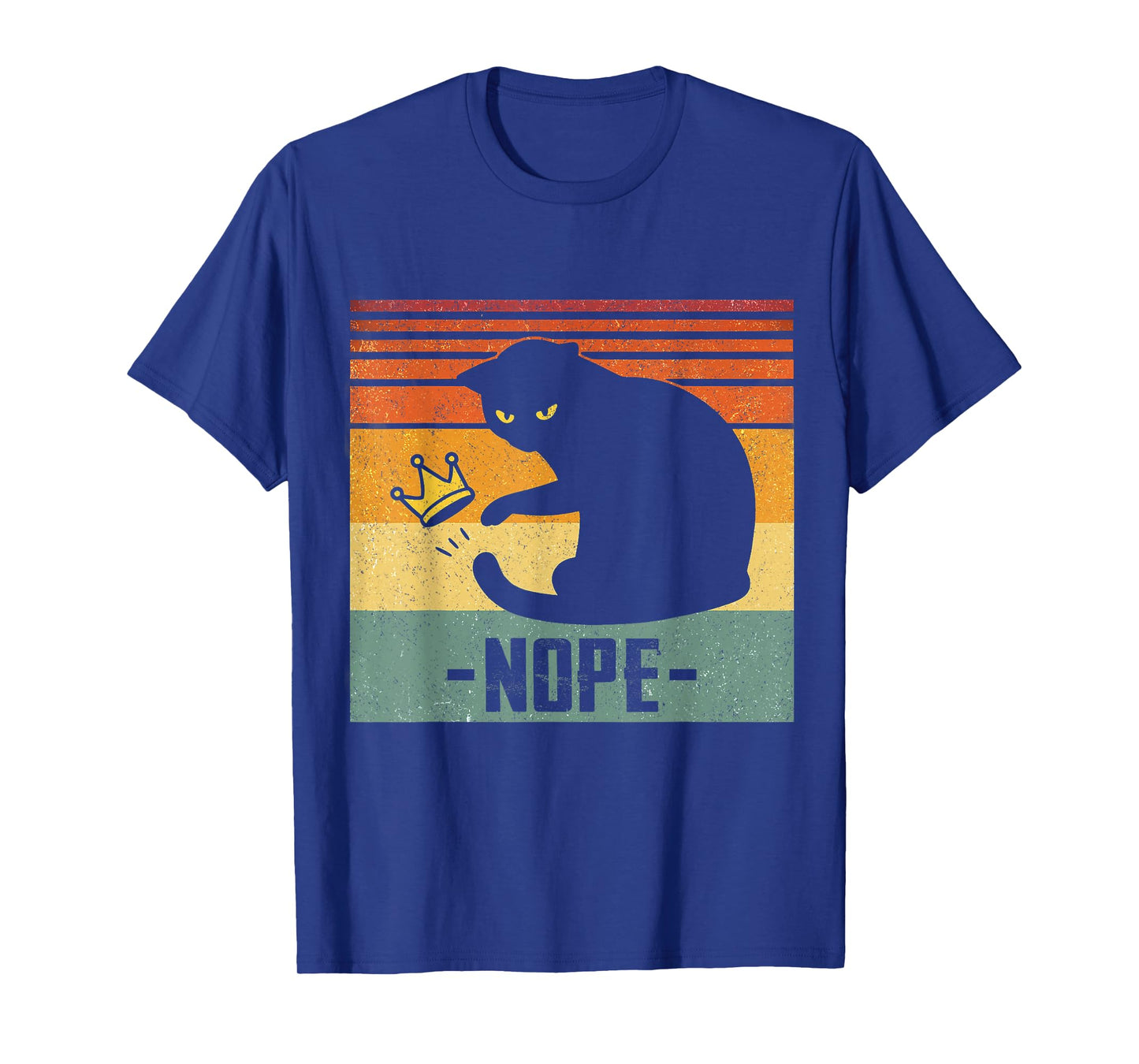No Kings In America Black Cat Funny Cat Kicking Crown T-Shirt