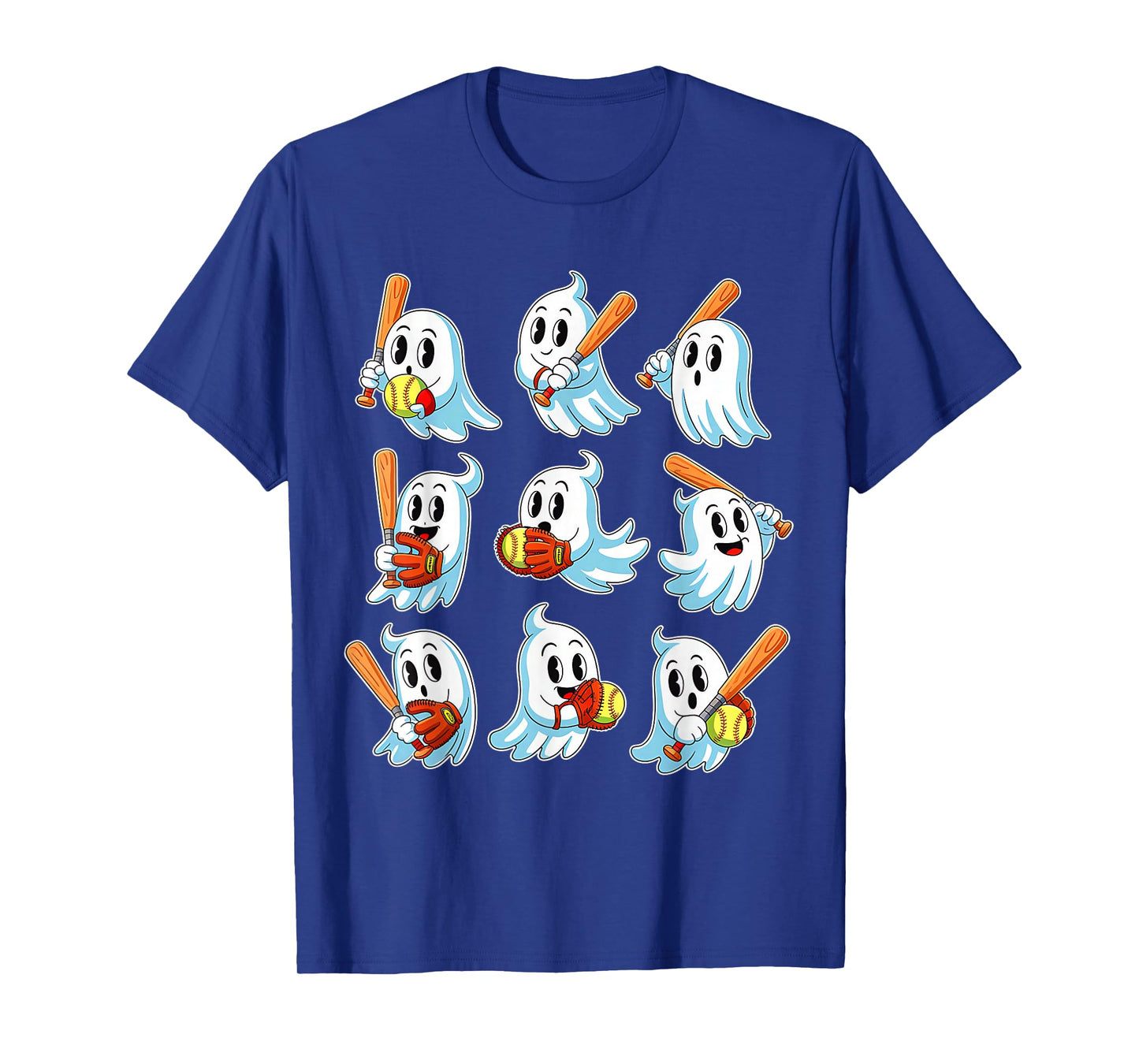Boo Ghost Halloween Softball Happy Halloween Softball Lover T-Shirt