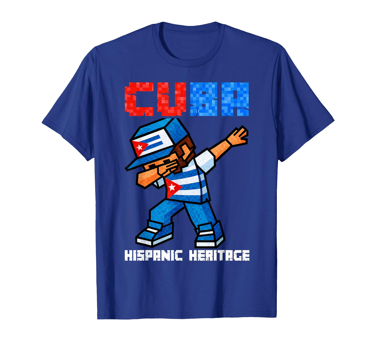 Cuba Dabbing Boys Game Pixel Hispanic Heritage Cuban Kids T-Shirt