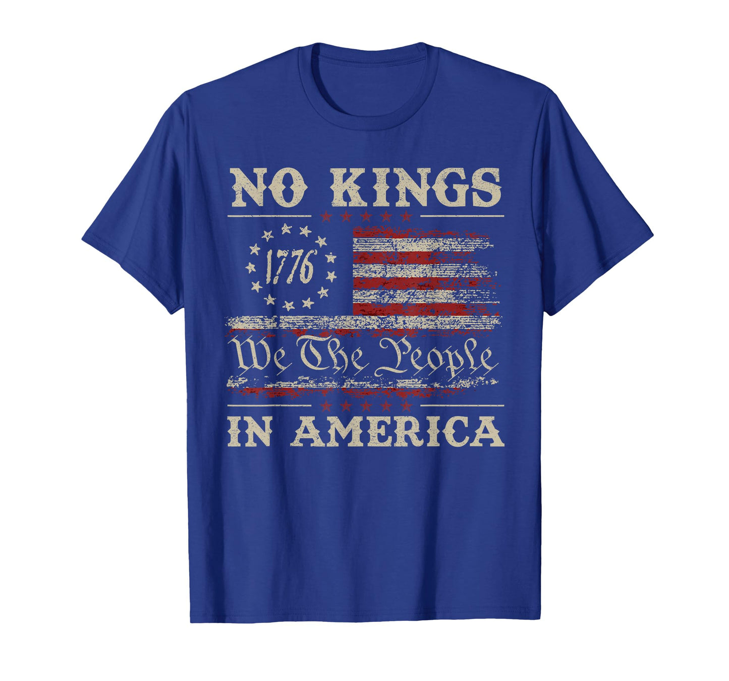 Retro June 14th No Kings In America 1776 USA Flag Men Women T-Shirt