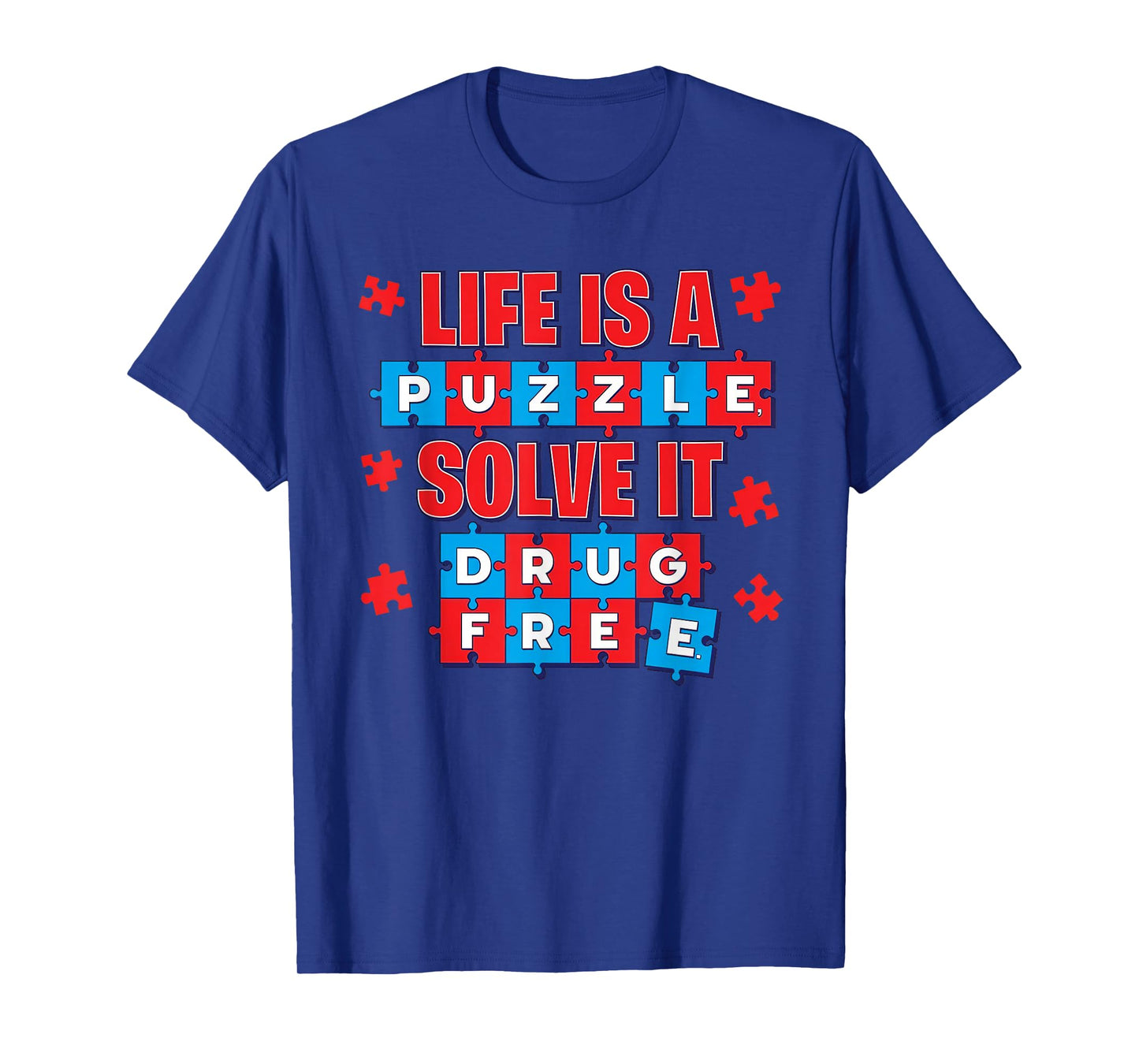Red Ribbon Week Awareness Puzzle Red Ribbon Week 2025 T-Shirt