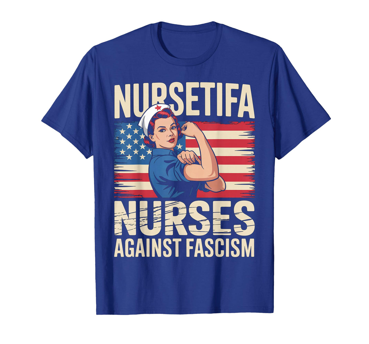 Nursetifa Nurse Against Fascism Flag Resist No Kings RN LPN T-Shirt