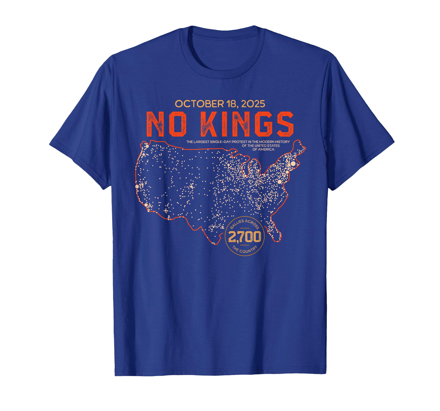 No Kings Protest Day Heritage Memorabilia Souvenir Gift Tees T-Shirt