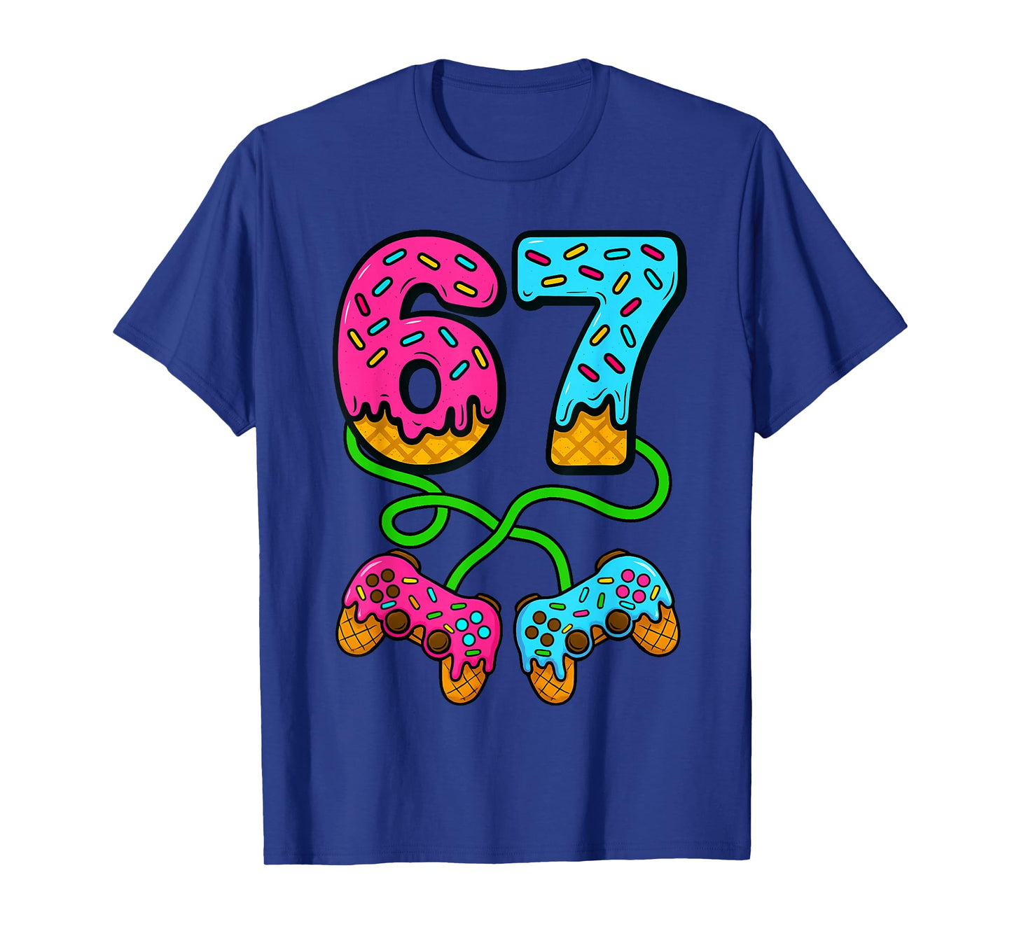 67 Ice Cream Drip Meme Gamer Six Seven Gen Alpha Slang T-Shirt
