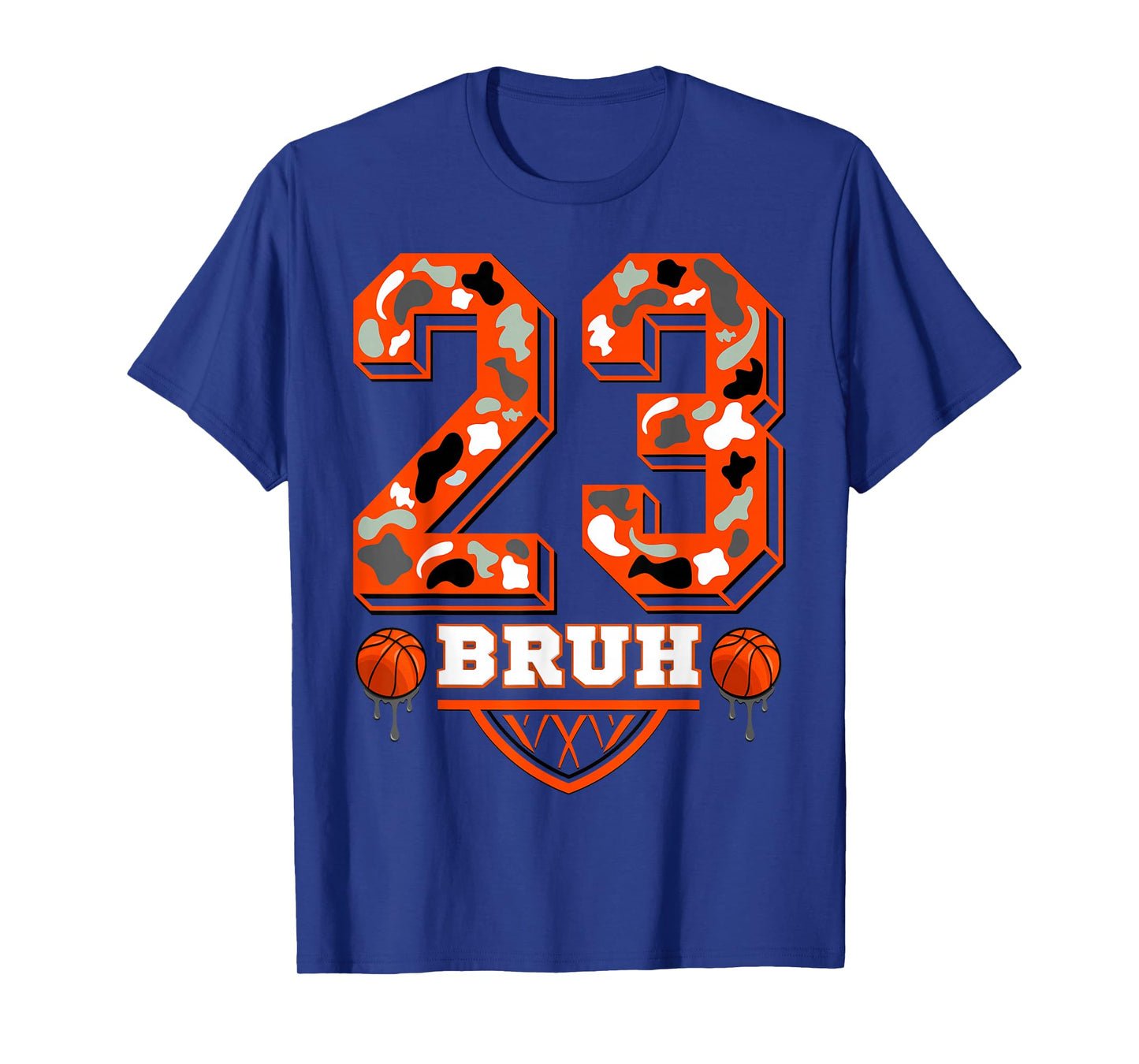 Orange and Grey 23 Basketball Camo T-Shirt