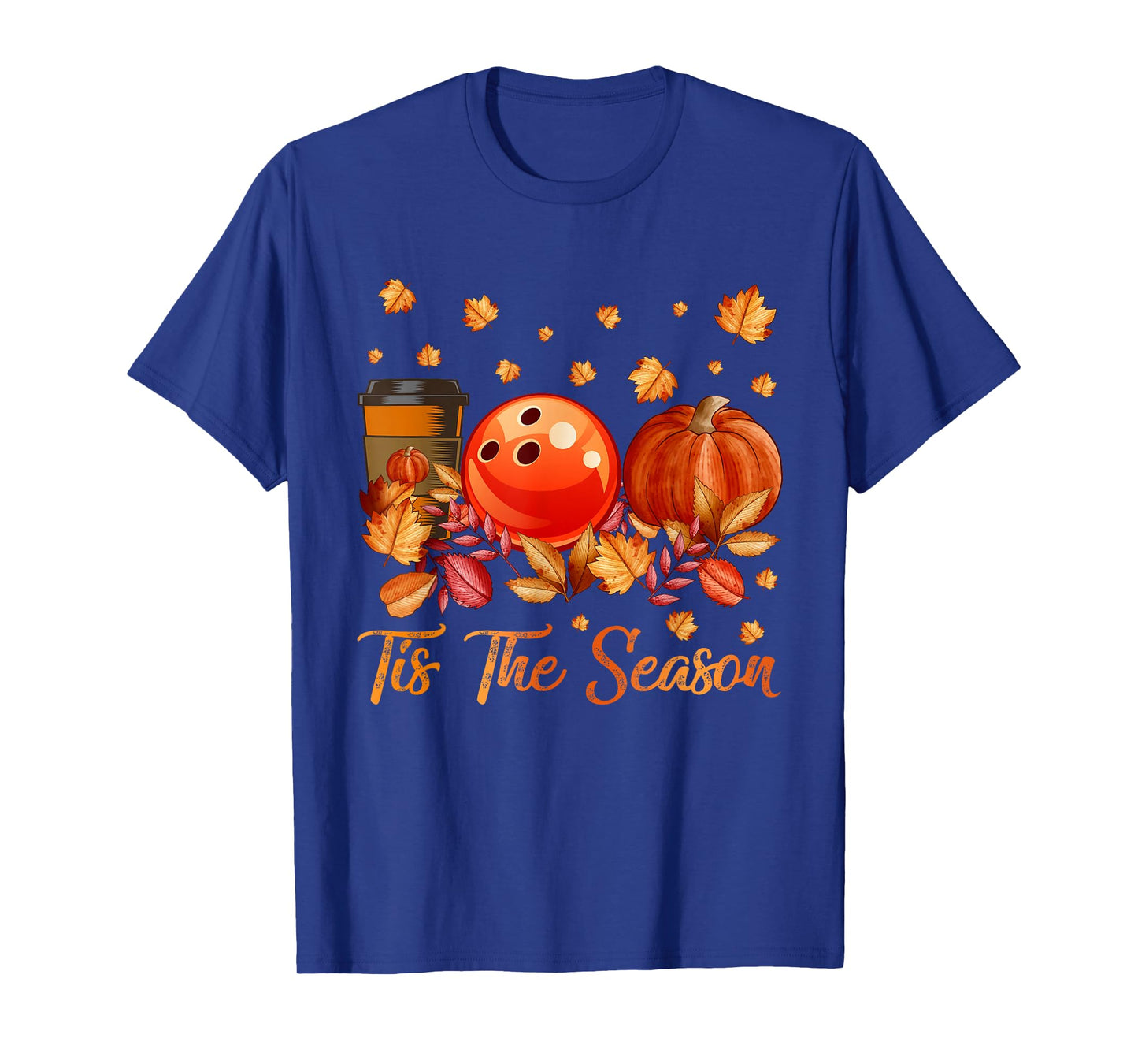 Tis The Season Bowling Pumpkin Autumn Fall Thanksgiving T-Shirt