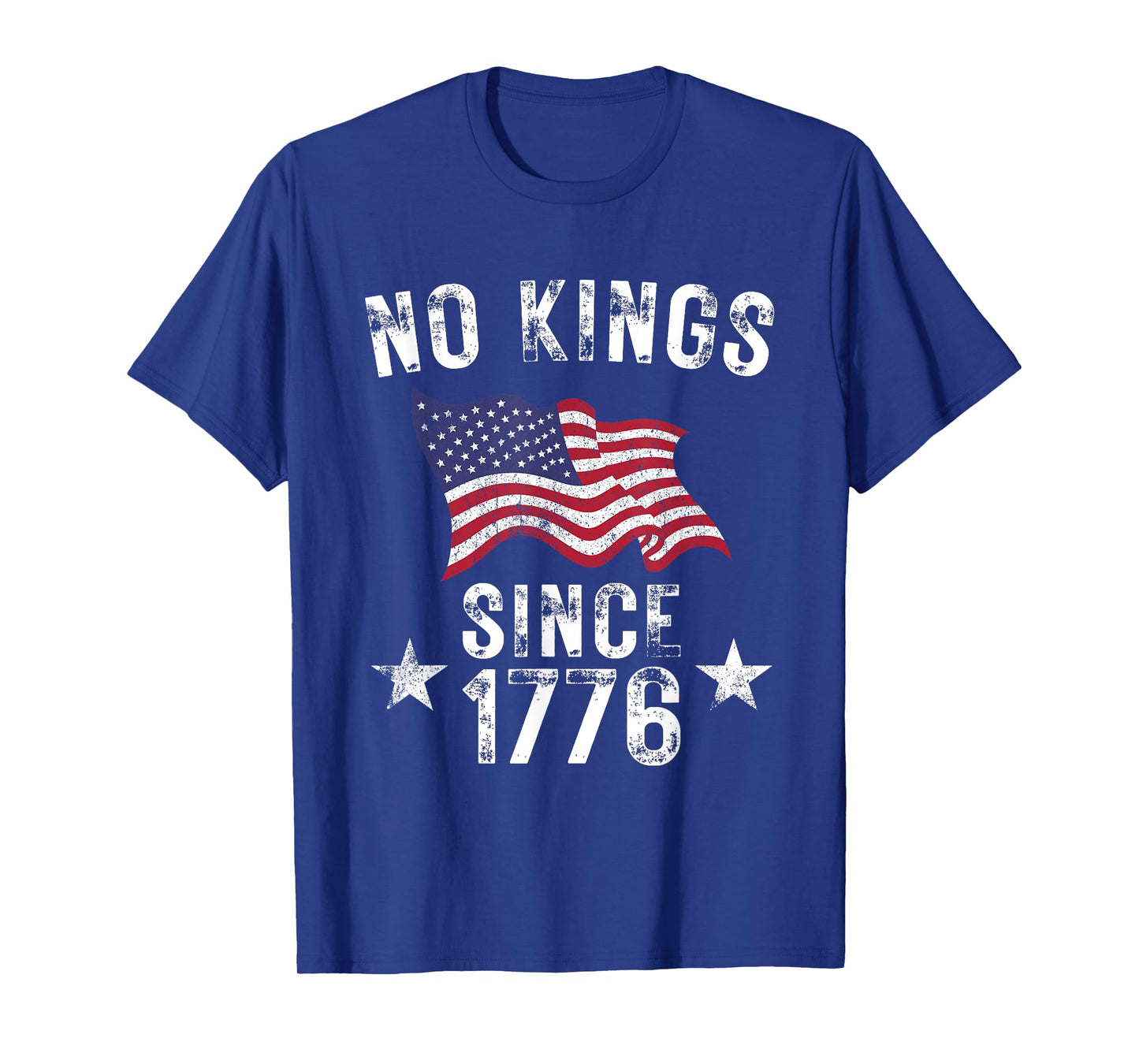Vintage No Kings In America Since 1776 USA Flag 4th Of July T-Shirt