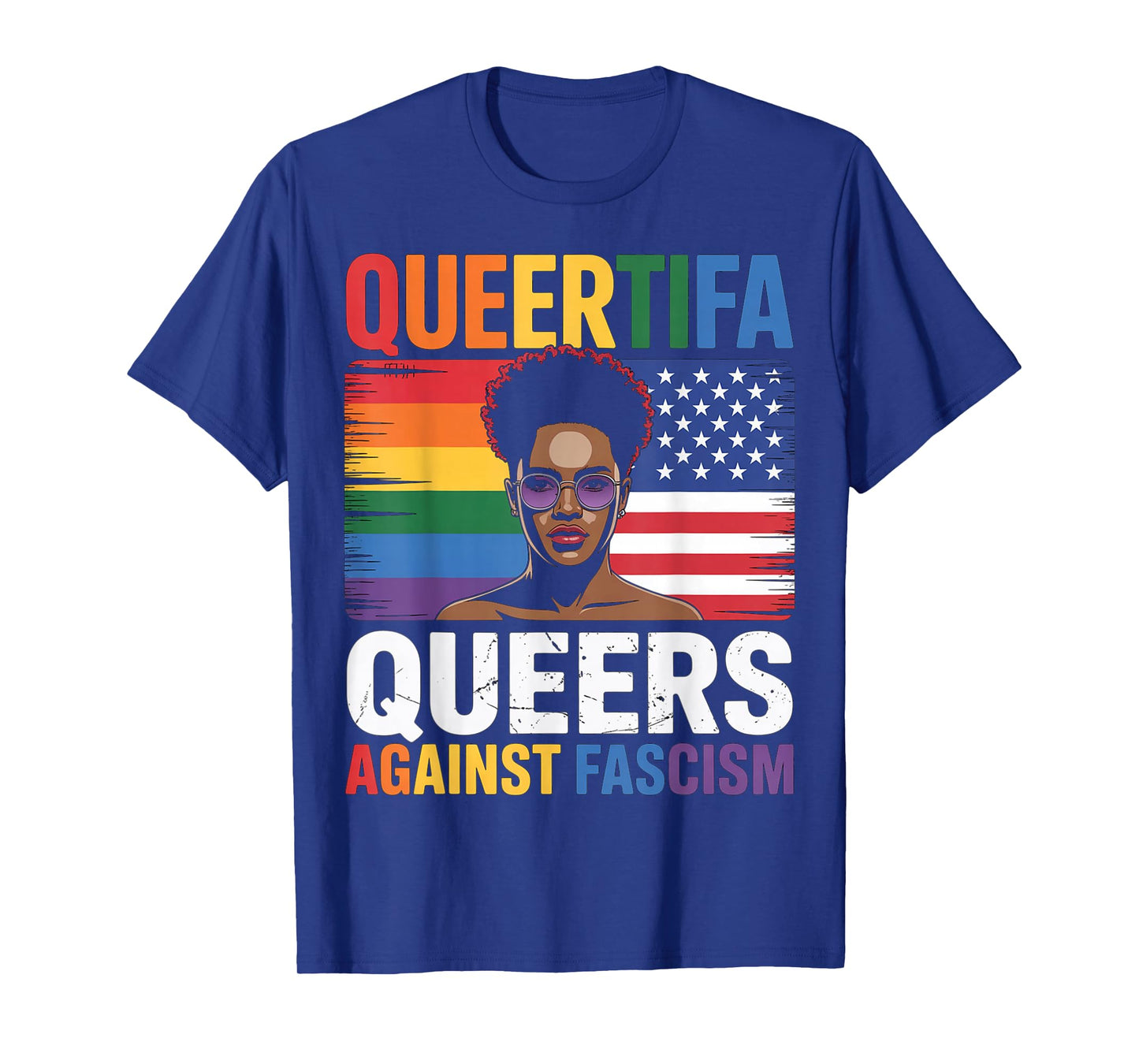 Queertifa Black Queers Against Fascism Resist No Kings LGBTQ T-Shirt