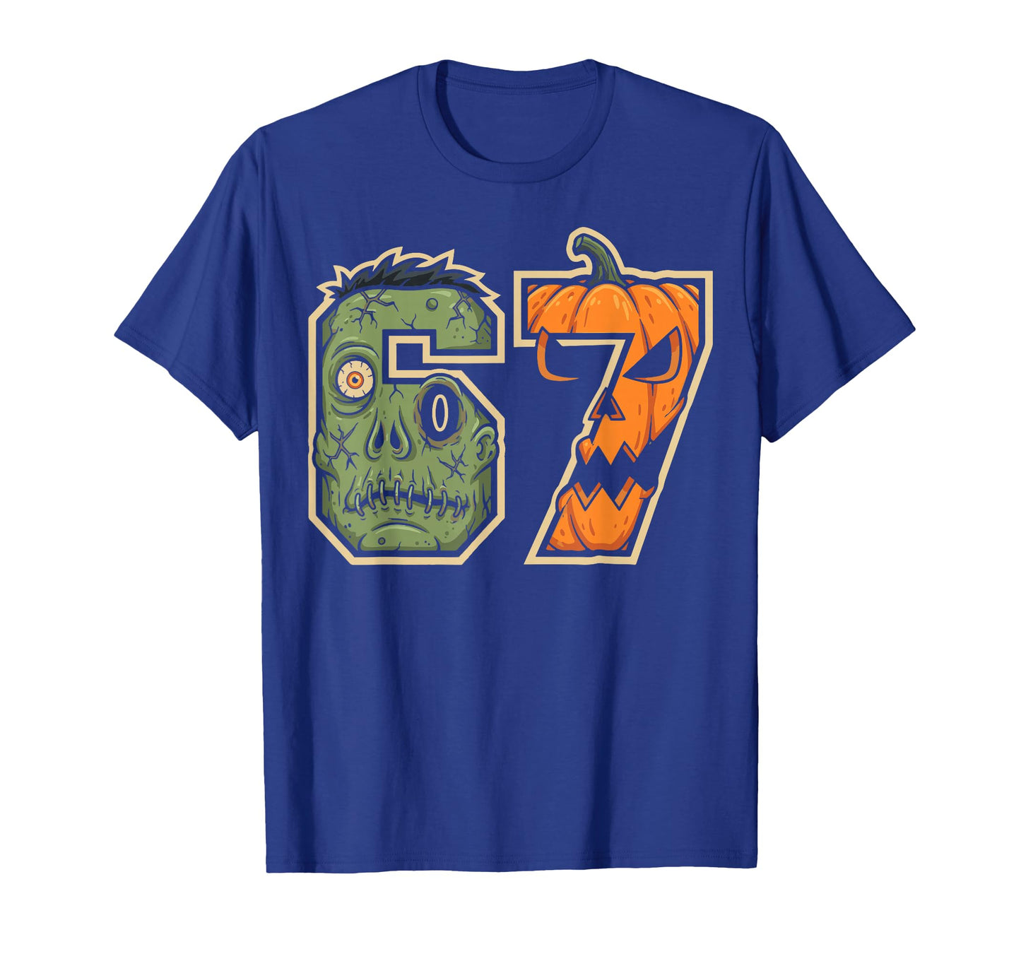 67 Zombie Pumpkin Six Seven Halloween Meme T-Shirt