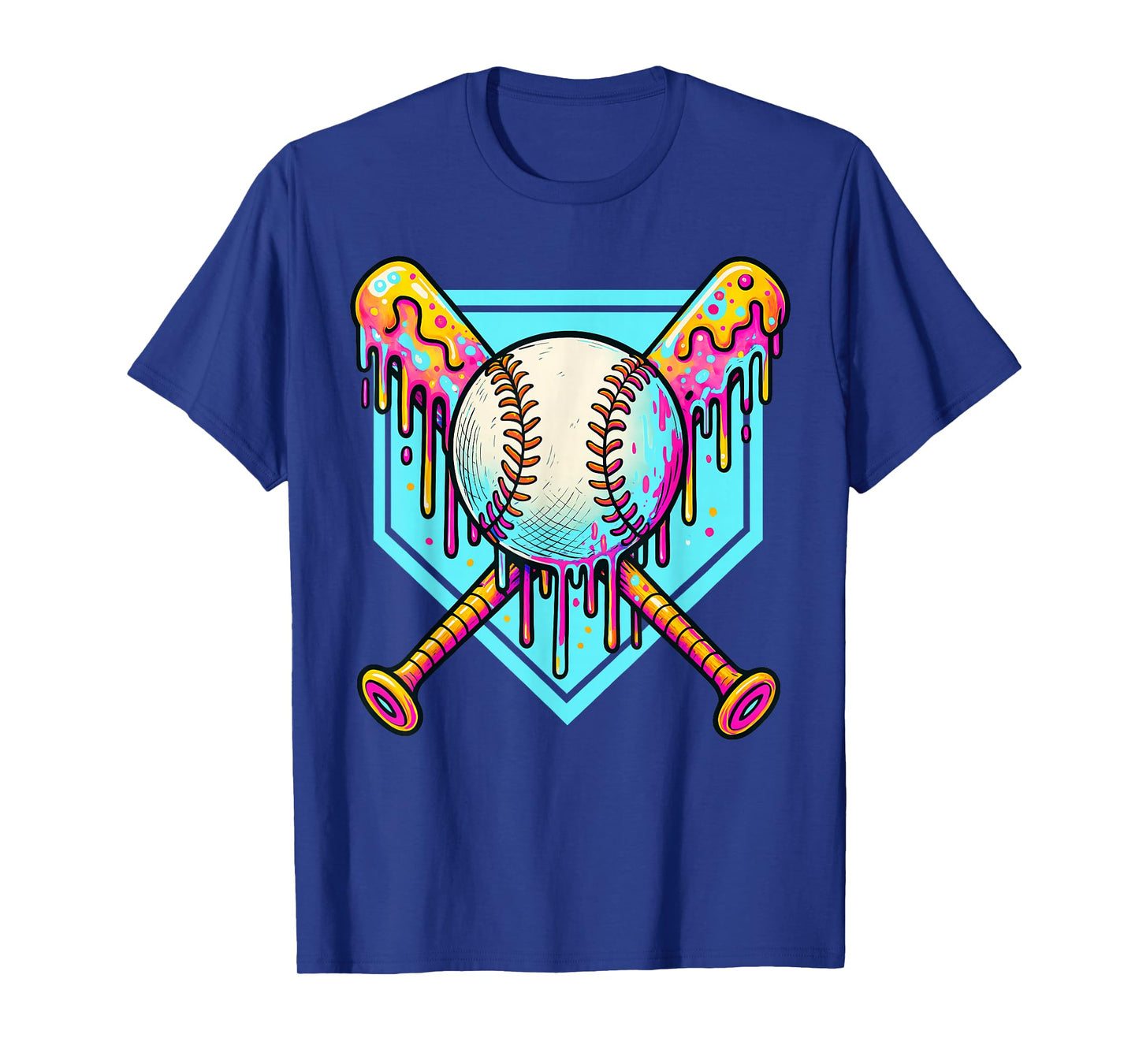 Baseball Drip For Boys Ice Cream Drip Youth Boys Baseball T-Shirt
