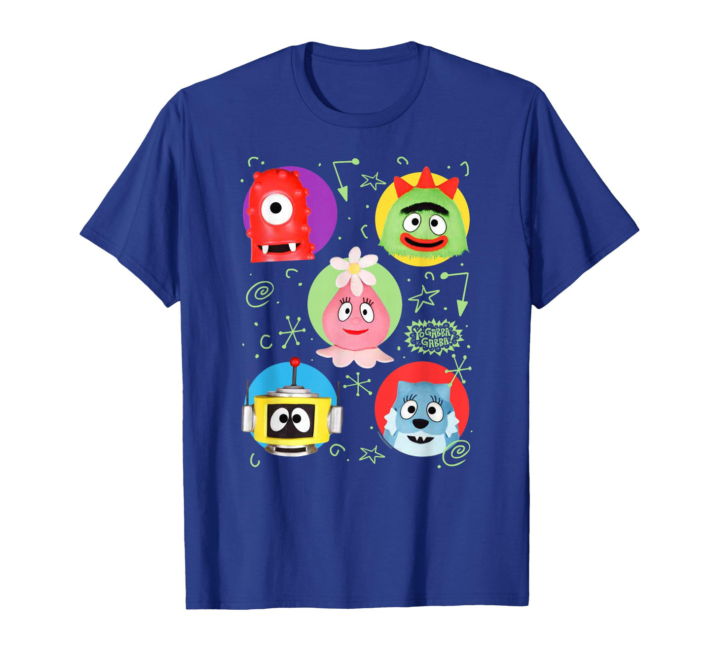 Yo Gabba Gabba! Colorful Friends with Doodles TV Show T-Shirt