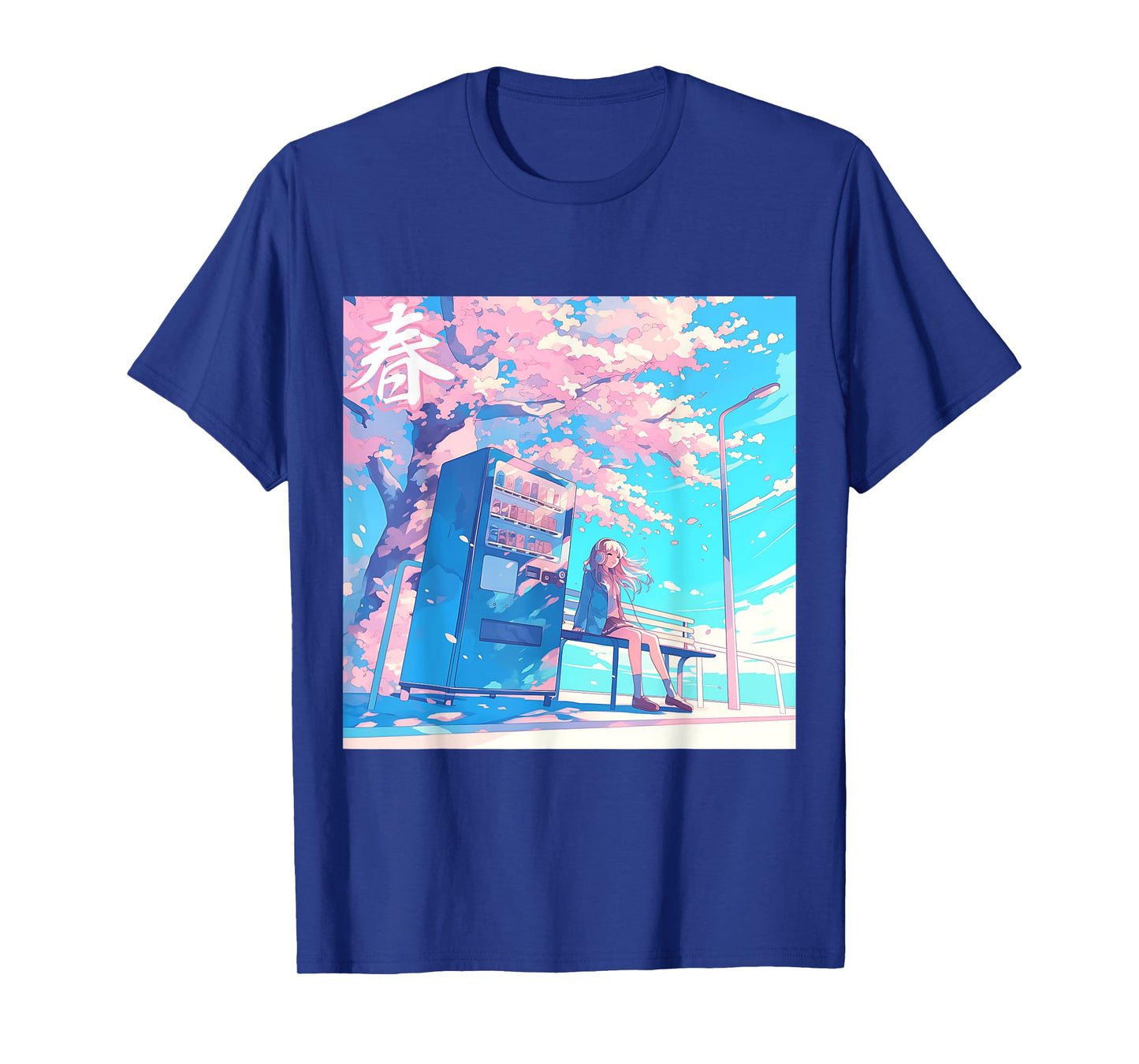 Spring Girl Under Cherry Blossom Tree Otaku Lofi Aesthetic T-Shirt