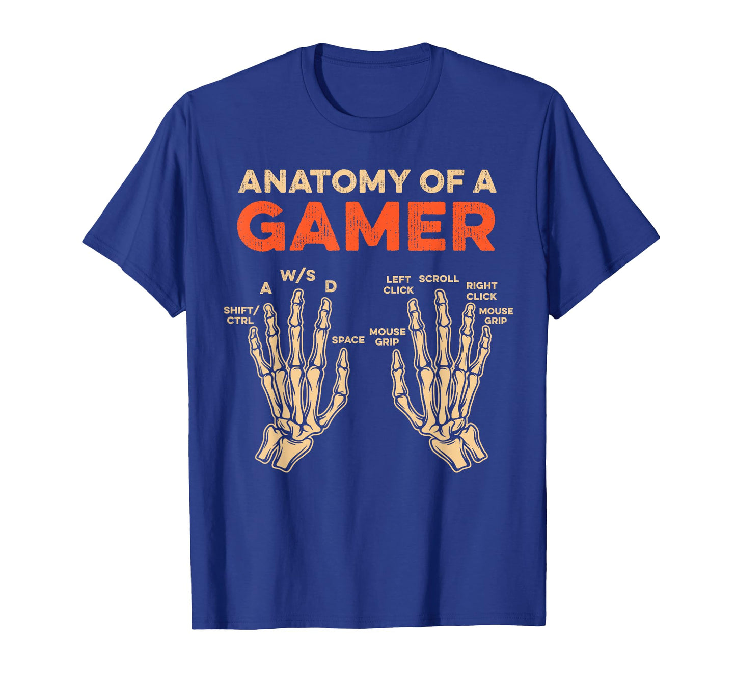 Anatomy Of A Gamer Skeleton Hand Funny Men Boys Kids Teens T-Shirt