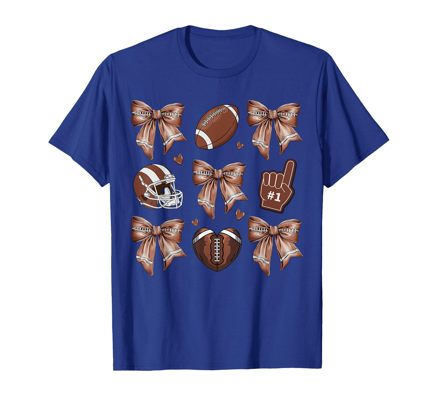 Football Coquette Bow Football Mom Game Day Women Girls Kids T-Shirt