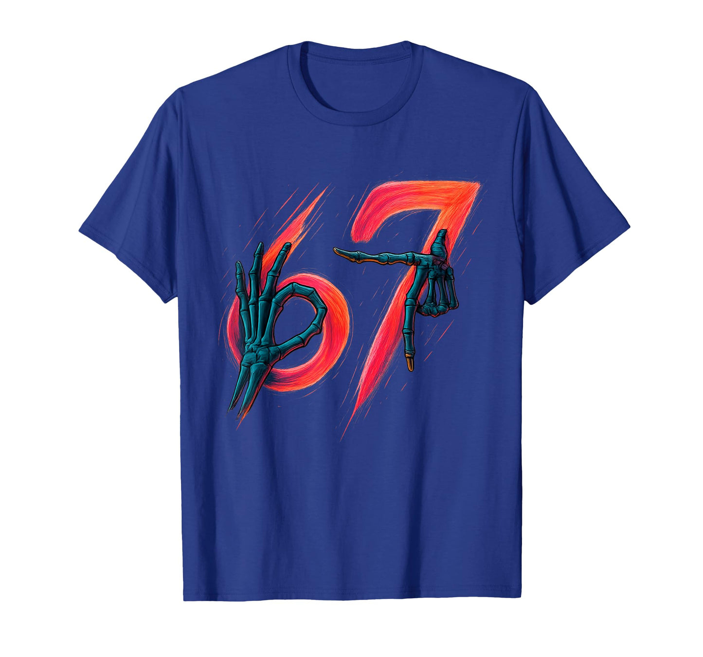 67 Meme Trendy Skeleton Halloween Funny Six Seven Gen Alpha T-Shirt
