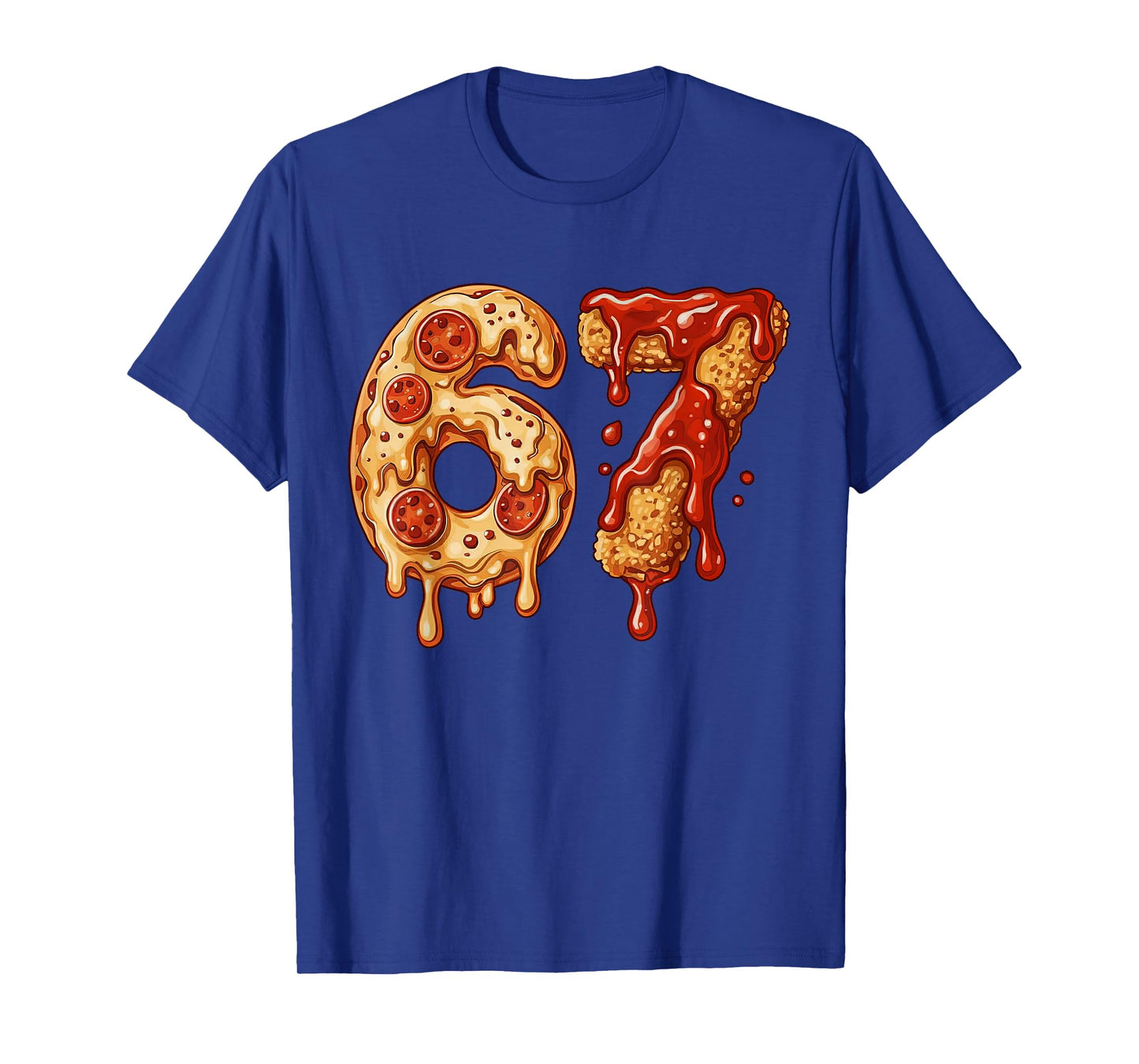 67 Six Seven 6-7 Pizza & Chicken Nugget - Kids Brainrot Meme T-Shirt