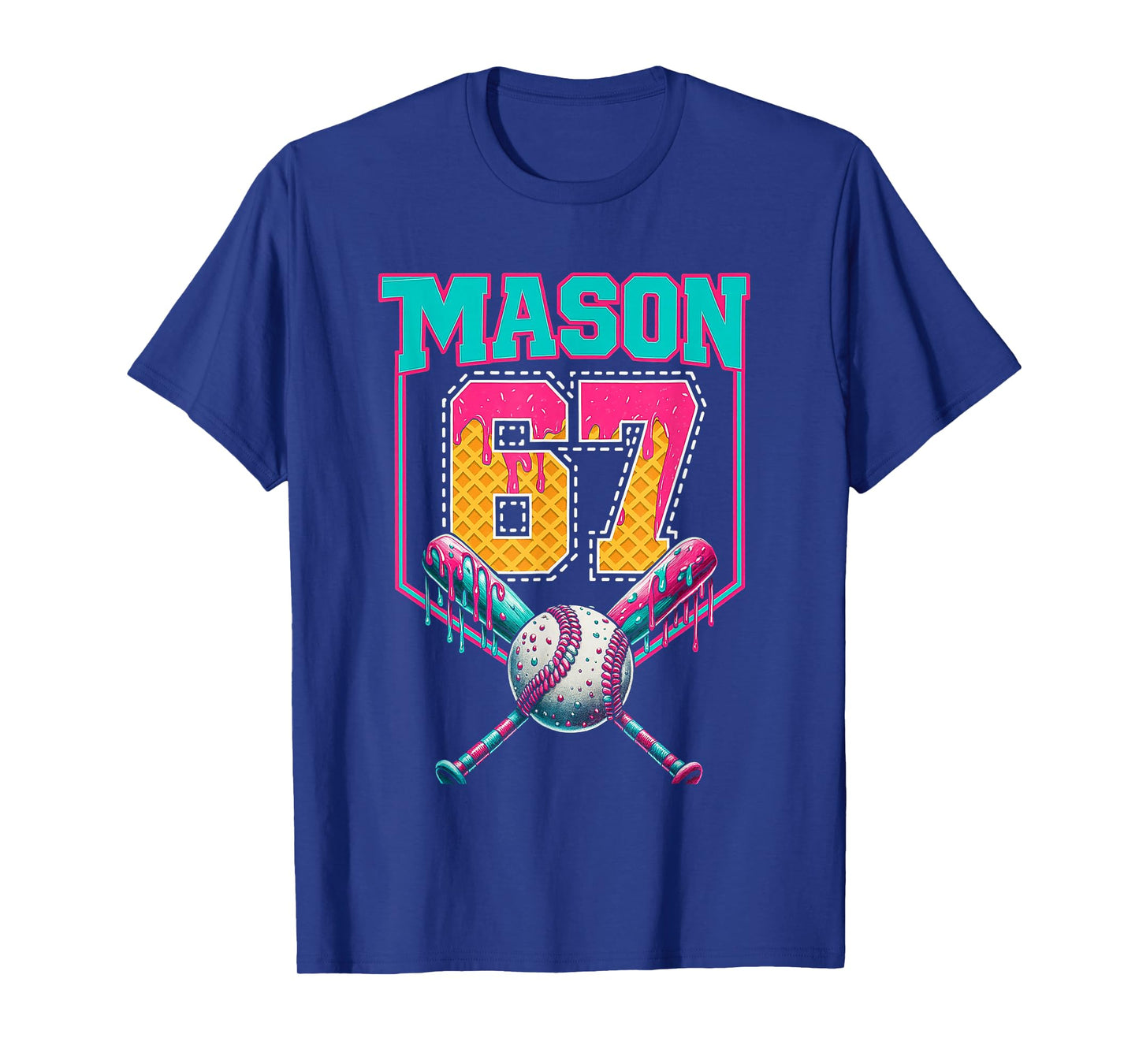 Trendy Mason 67 Mem Ice Cream Drip Baseball Birthday Costume T-Shirt