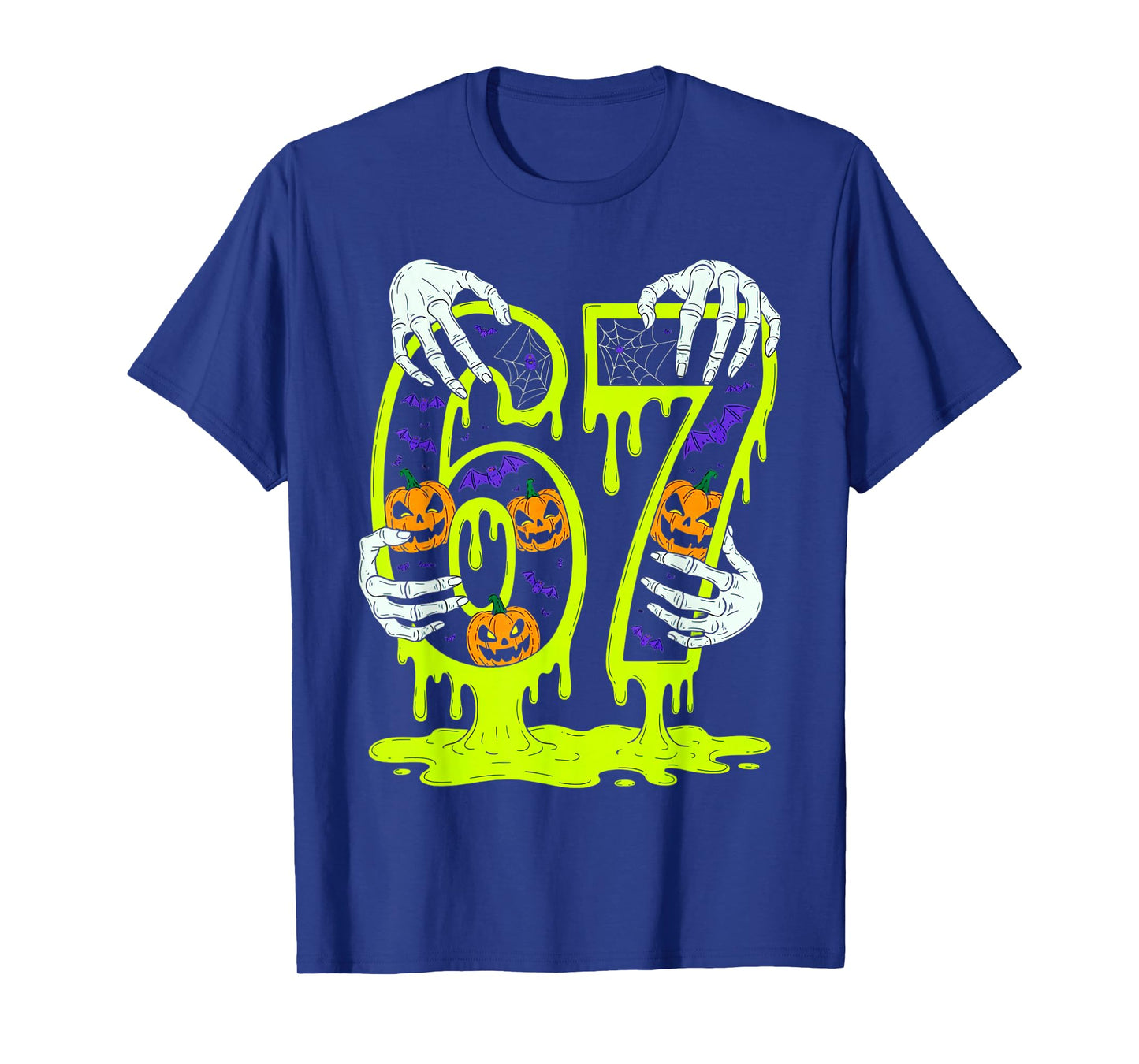 67 Meme Trendy Skeleton Halloween Funny Six Seven Gen Alpha T-Shirt