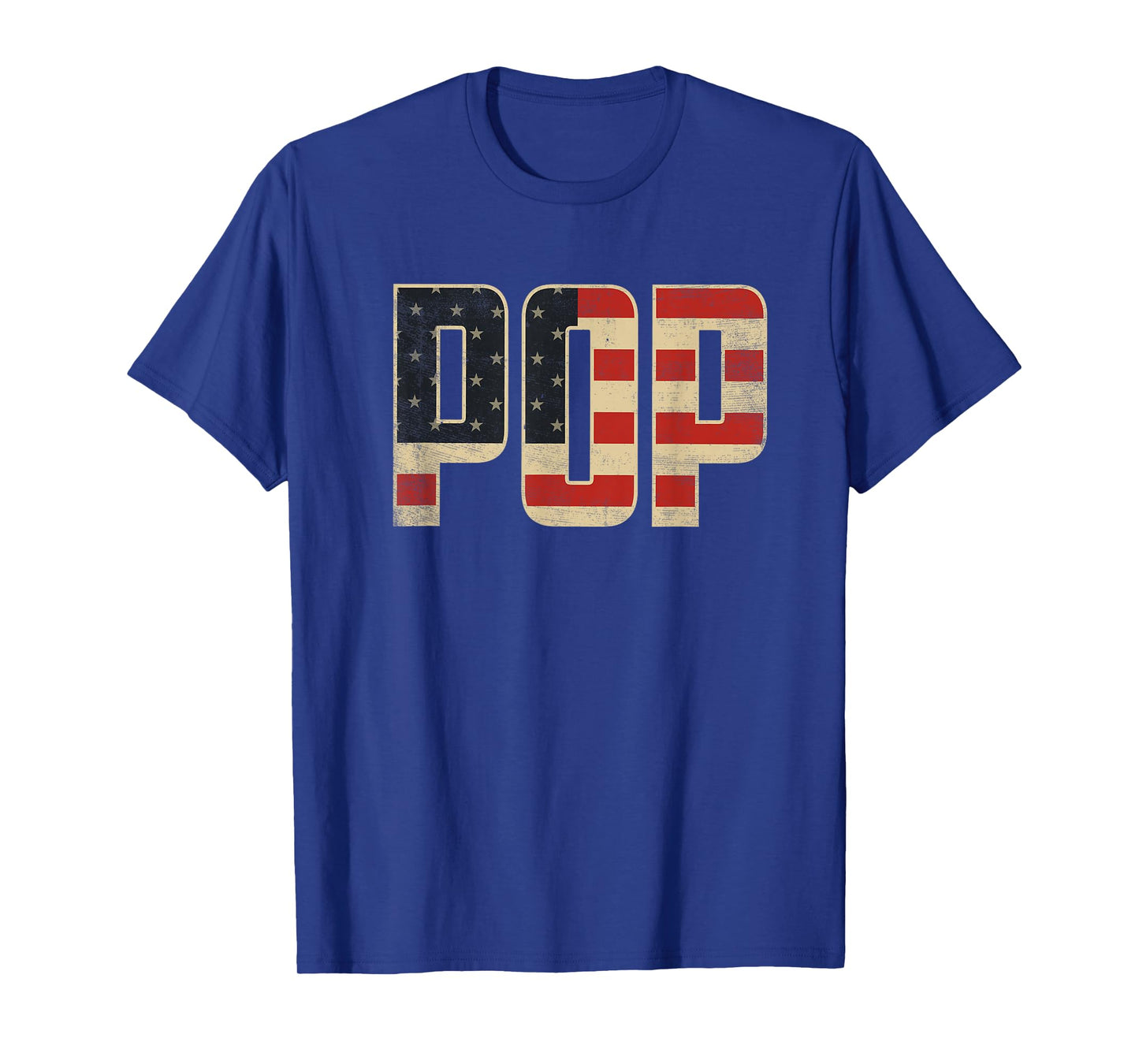 Pop Bold Patriotic American Flag Fatherβs Day Pop T-Shirt