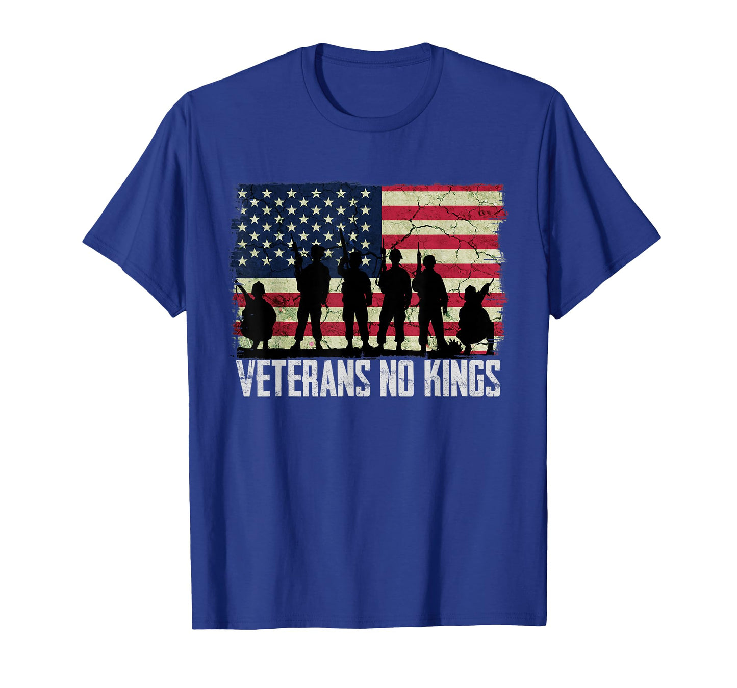 Veterans No Kings Shirt Vintage America Flag Veterans T-Shirt