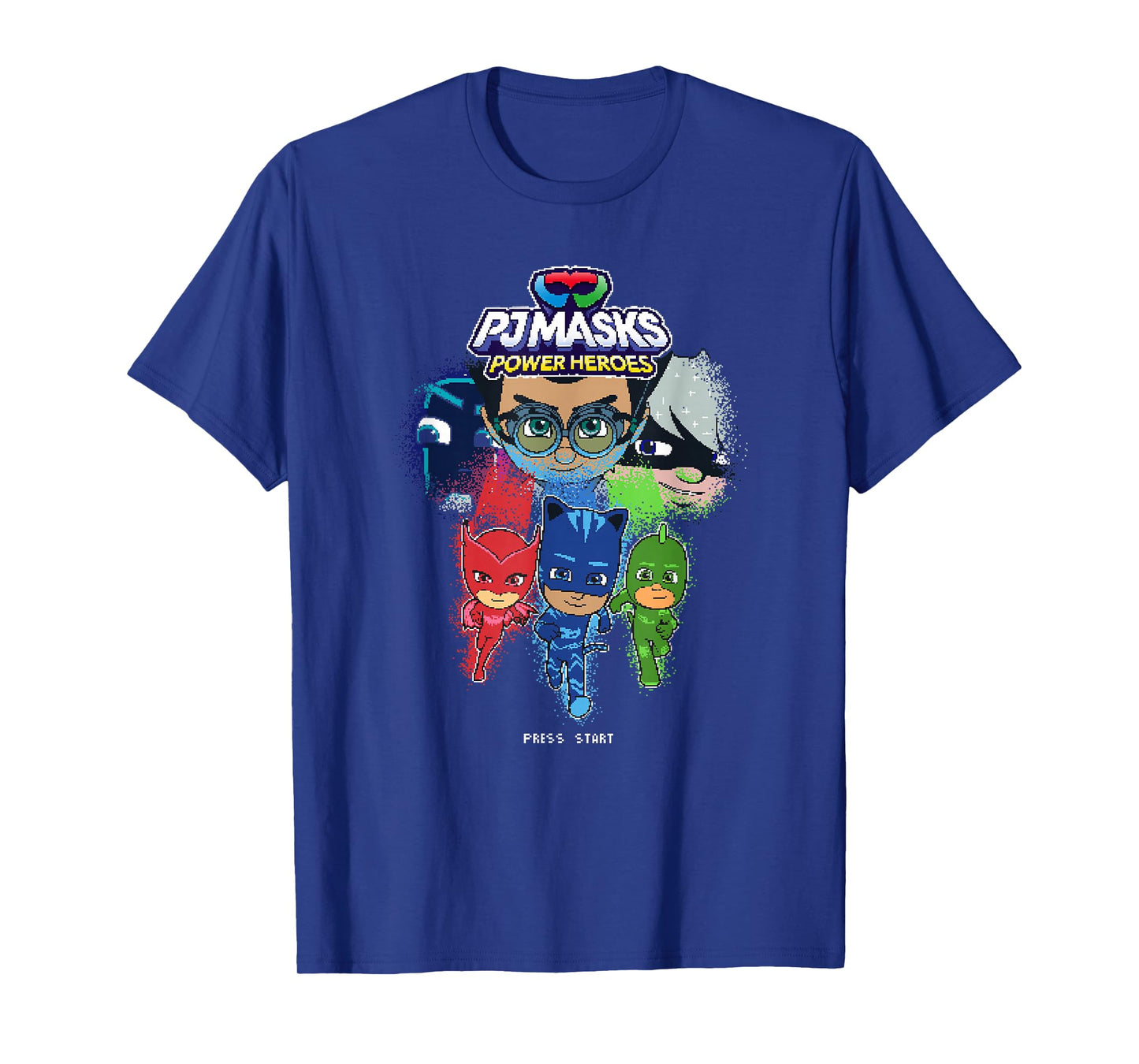 PJ Masks Group Shot Video Game Glitch Logo T-Shirt